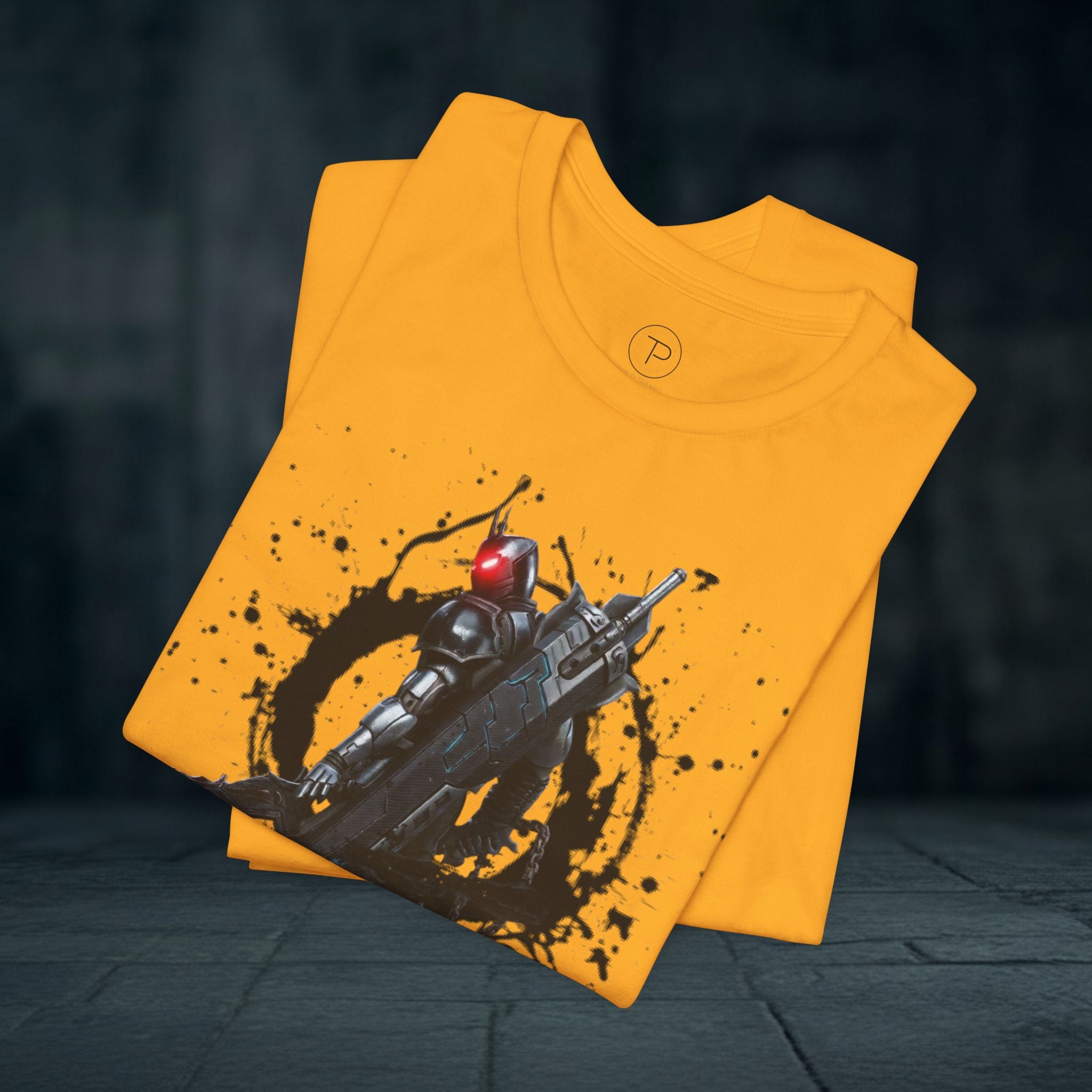 Splatter Noir Rifle Tee — Graphic Military Weapon Shirt