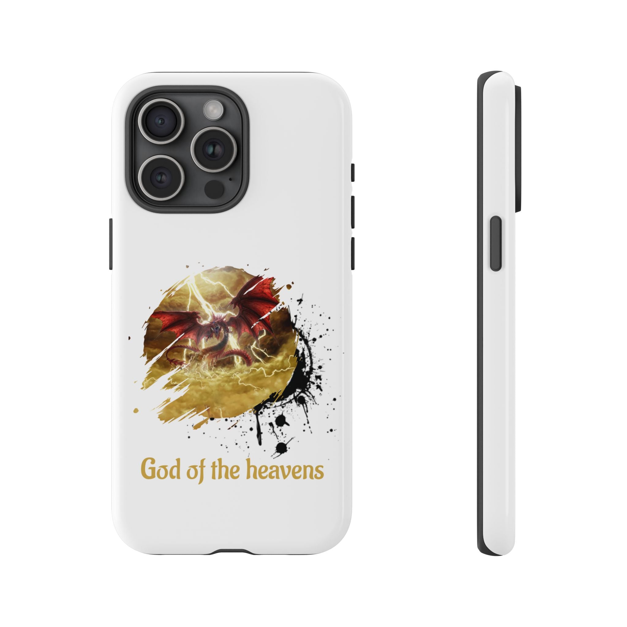 Gold Dragon Phone Case — Tough Protective Phone Case with Lightning Brush Art - slifer the sky dragon