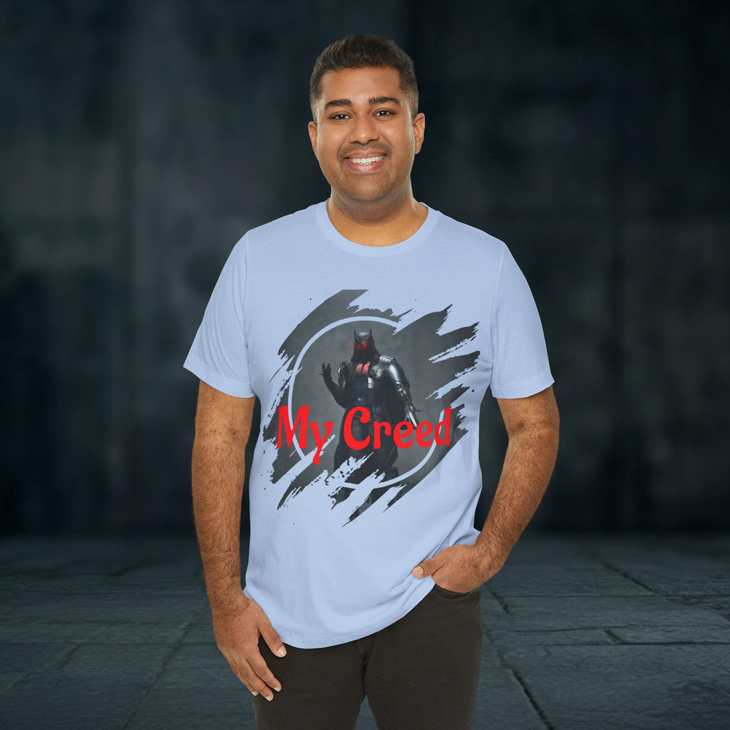 My Creed Graphic Tee — Dark Knight Sci‑Fi Illustration T‑Shirt