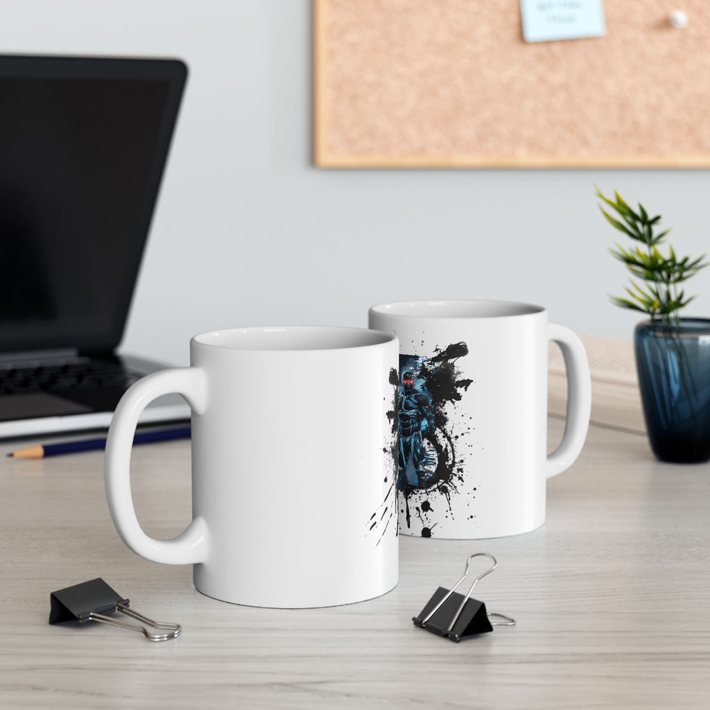 Cyberpunk Squad Ceramic Mug — Futuristic City Night Coffee Cup (11oz/15oz) - Battle Suits reunion
