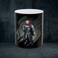 Dark Knight Ceramic Mug — Red-Eyed Armored Warrior Coffee Cup (11oz, 15oz)
