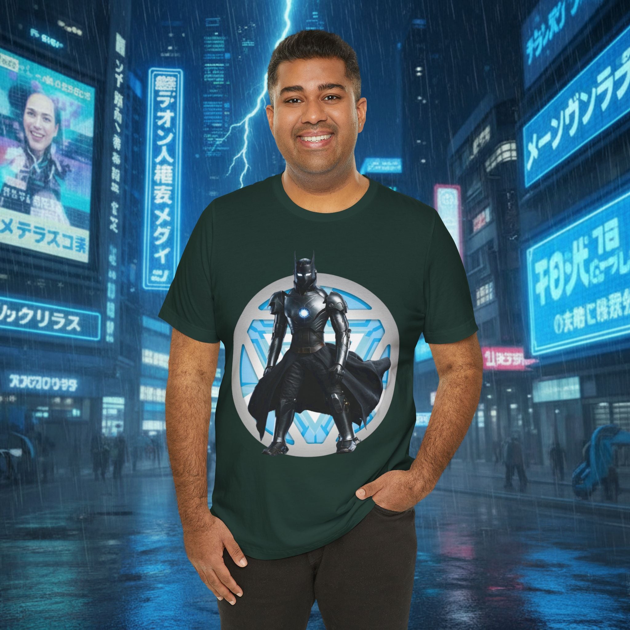 Batman Armor Graphic Tee – Futuristic Superhero T-Shirt - IRONMAN