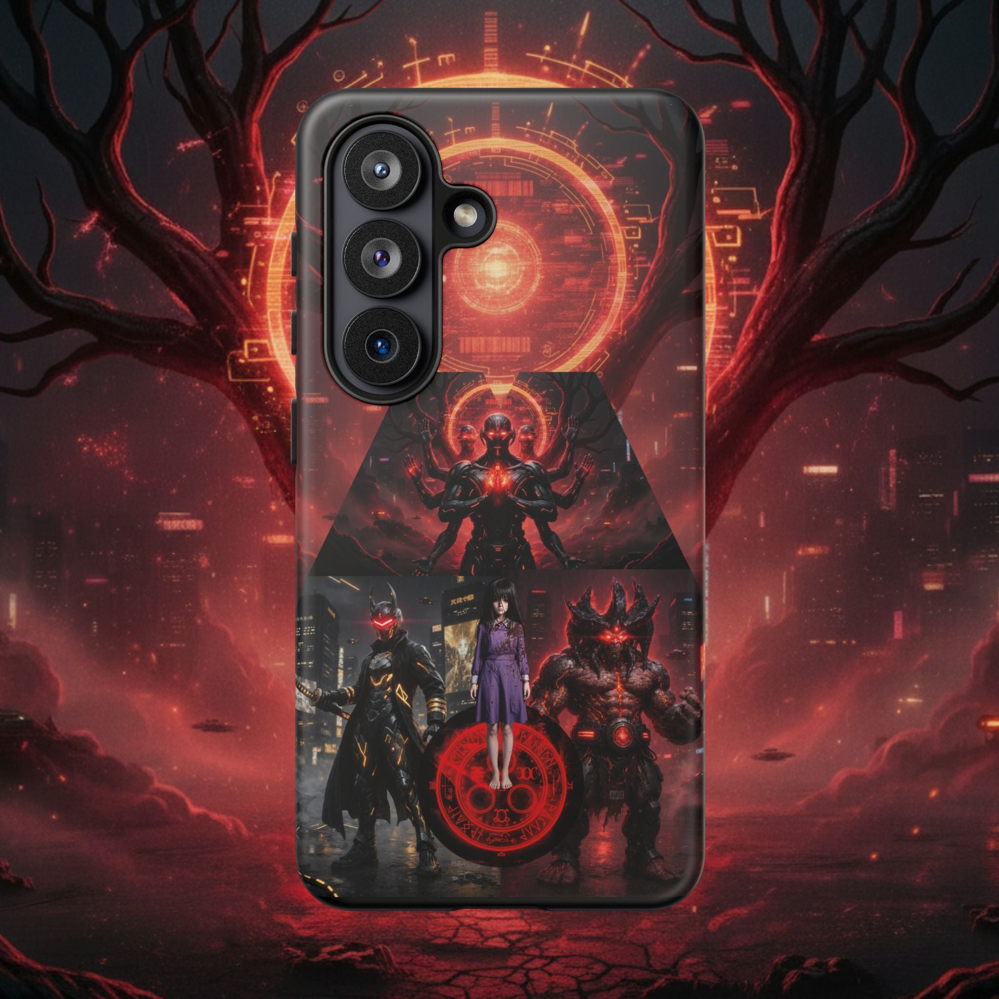 Demonic Guardians Phone Case — Red Occult Sigil Urban Fantasy iPhone Cover