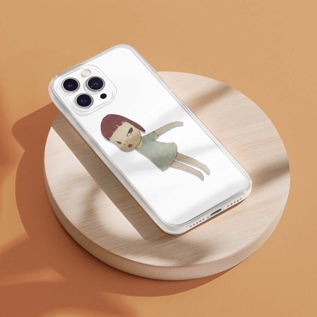 Cute Floating Girl Phone Case — Minimal Art Protective iPhone Cover