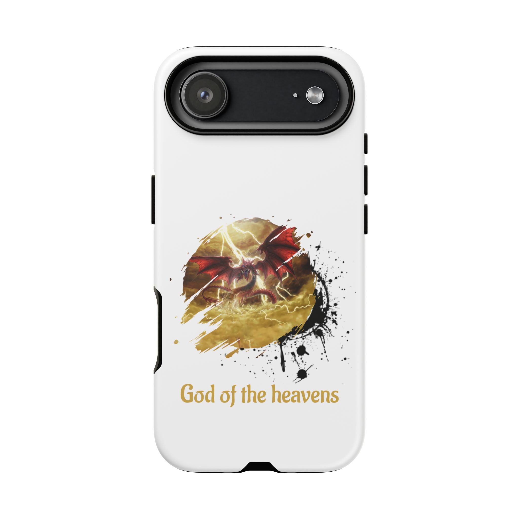 Gold Dragon Phone Case — Tough Protective Phone Case with Lightning Brush Art - slifer the sky dragon