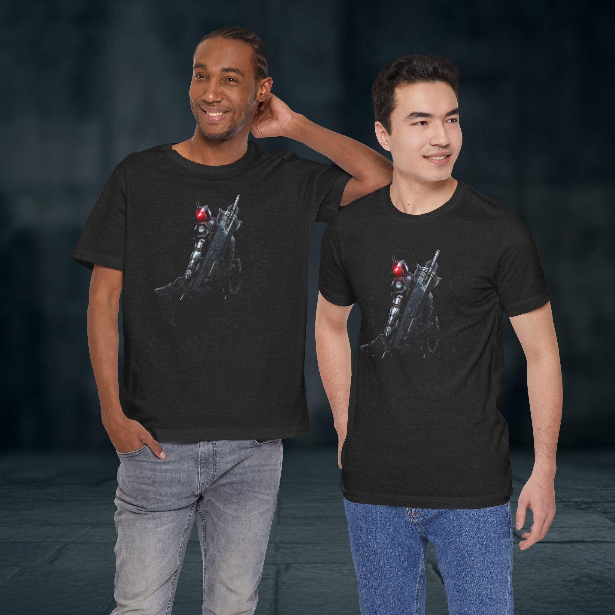 Splatter Noir Rifle Tee — Graphic Military Weapon Shirt
