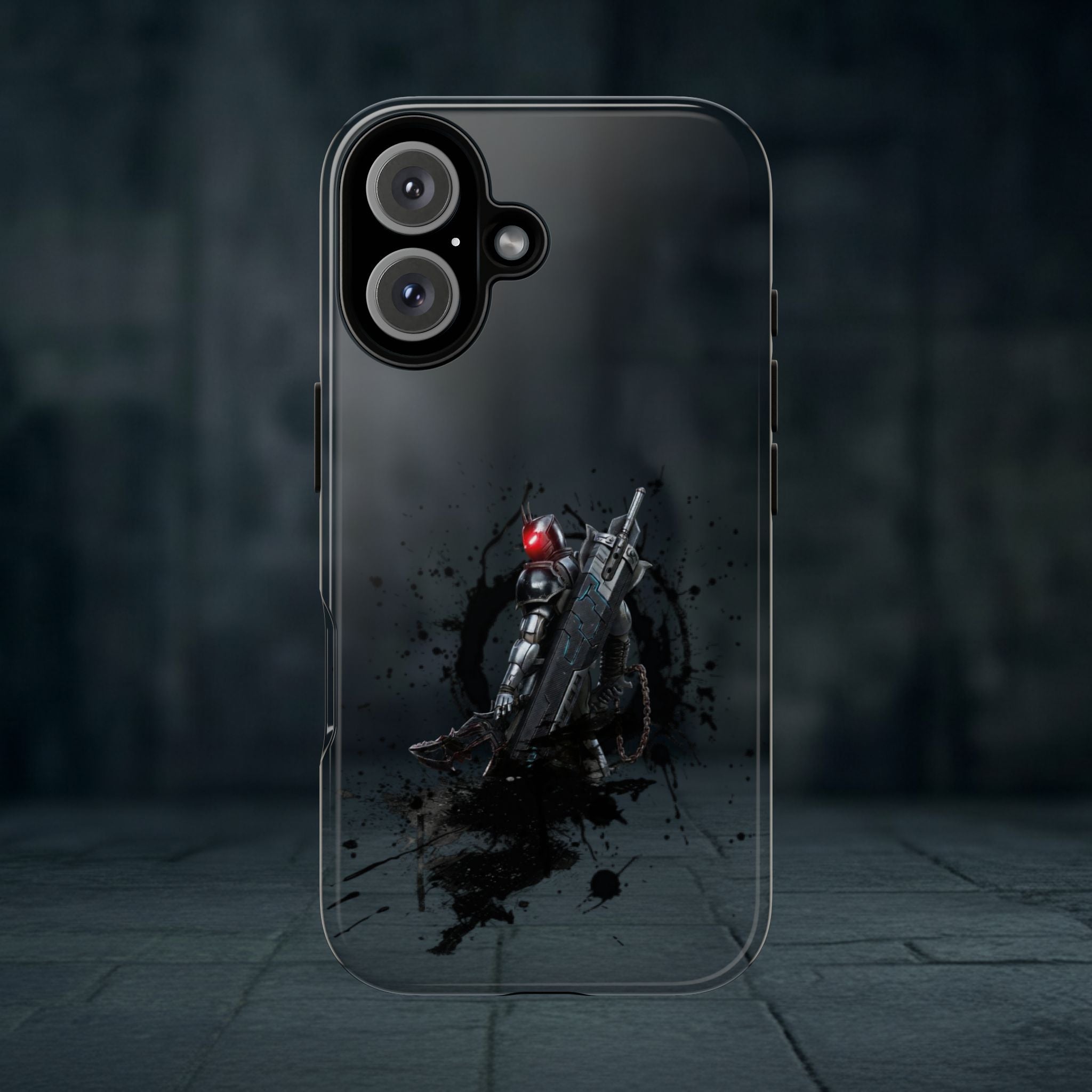 Tough Cases: Dark Cyber Soldier Phone Case — Rugged Sci‑Fi Armor Design