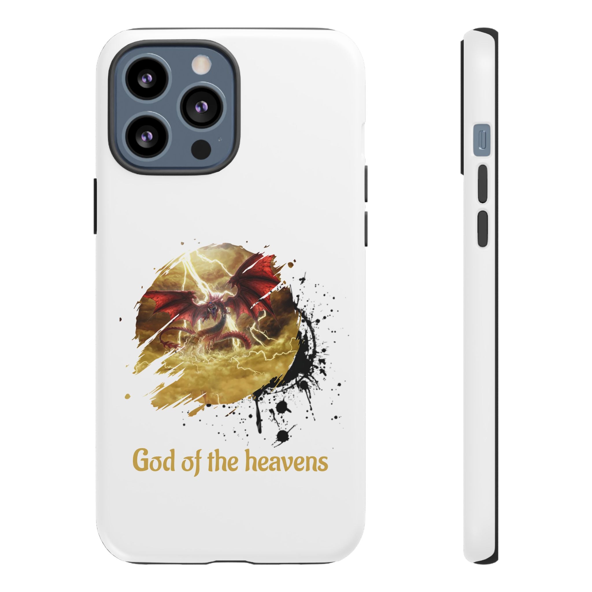 Gold Dragon Phone Case — Tough Protective Phone Case with Lightning Brush Art - slifer the sky dragon