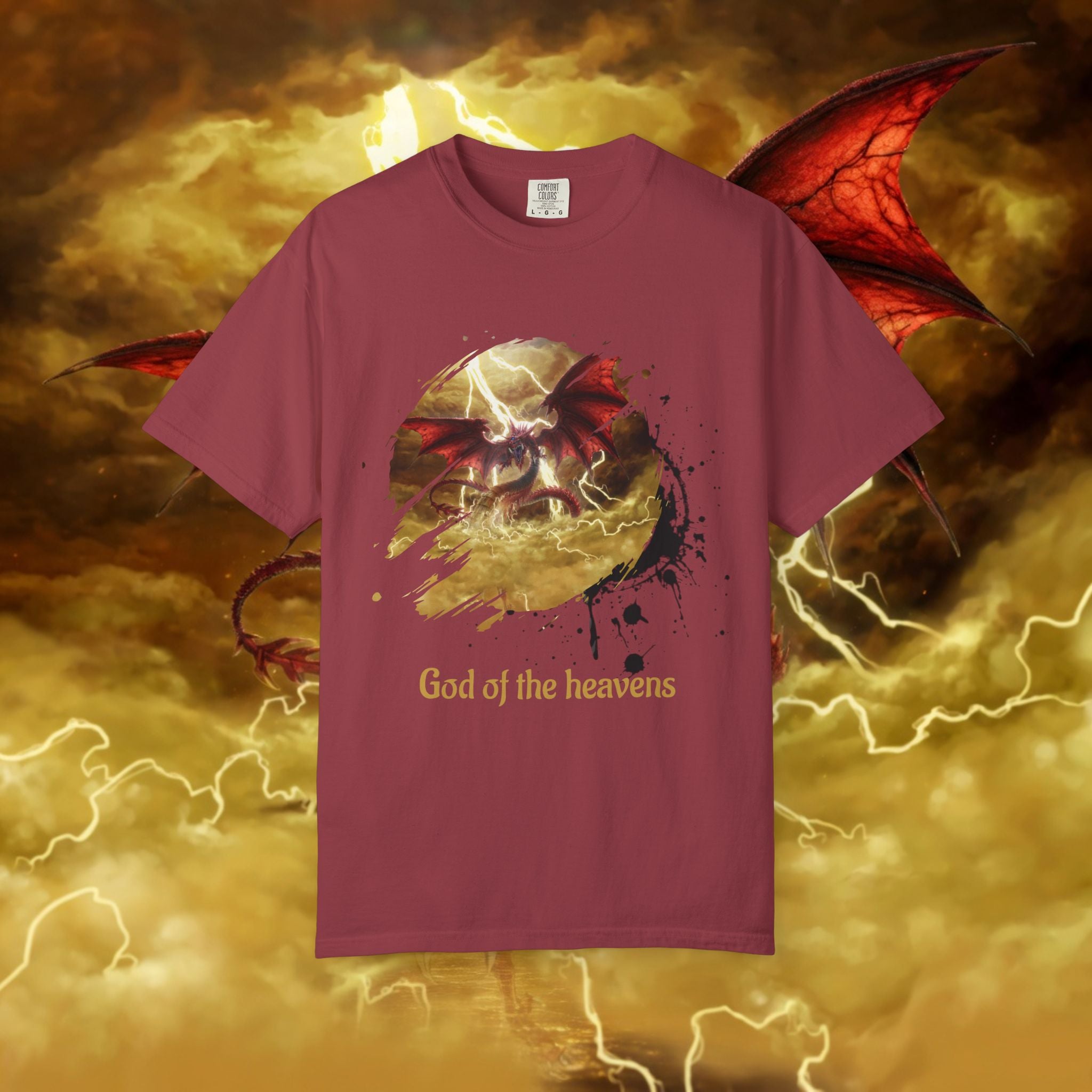 God of the Heavens T-Shirt — Mythic Storm Graphic Tee - slifer the sky dragon