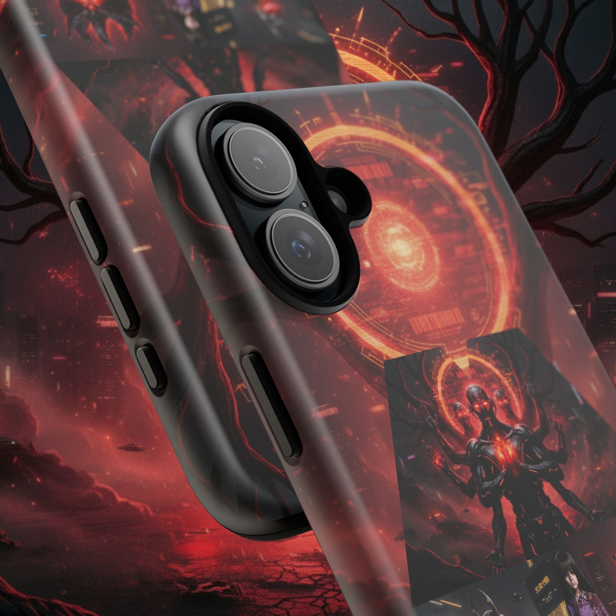 Demonic Guardians Phone Case — Red Occult Sigil Urban Fantasy iPhone Cover