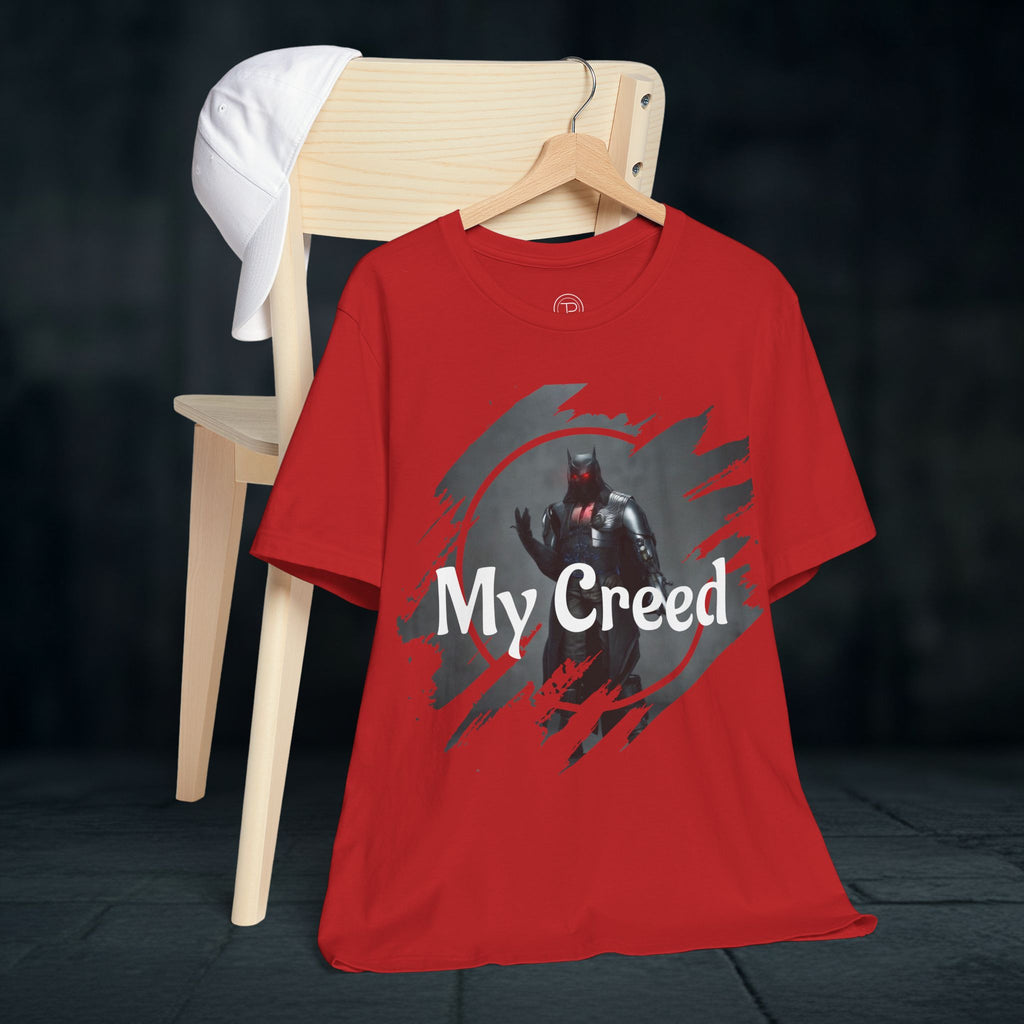 My Creed Graphic Tee — Dark Knight Sci‑Fi Illustration T‑Shirt