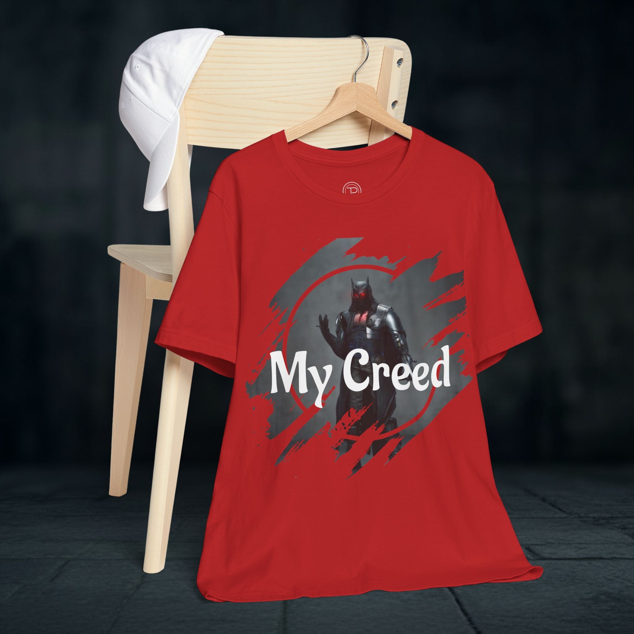 My Creed Graphic Tee — Dark Knight Sci‑Fi Illustration T‑Shirt