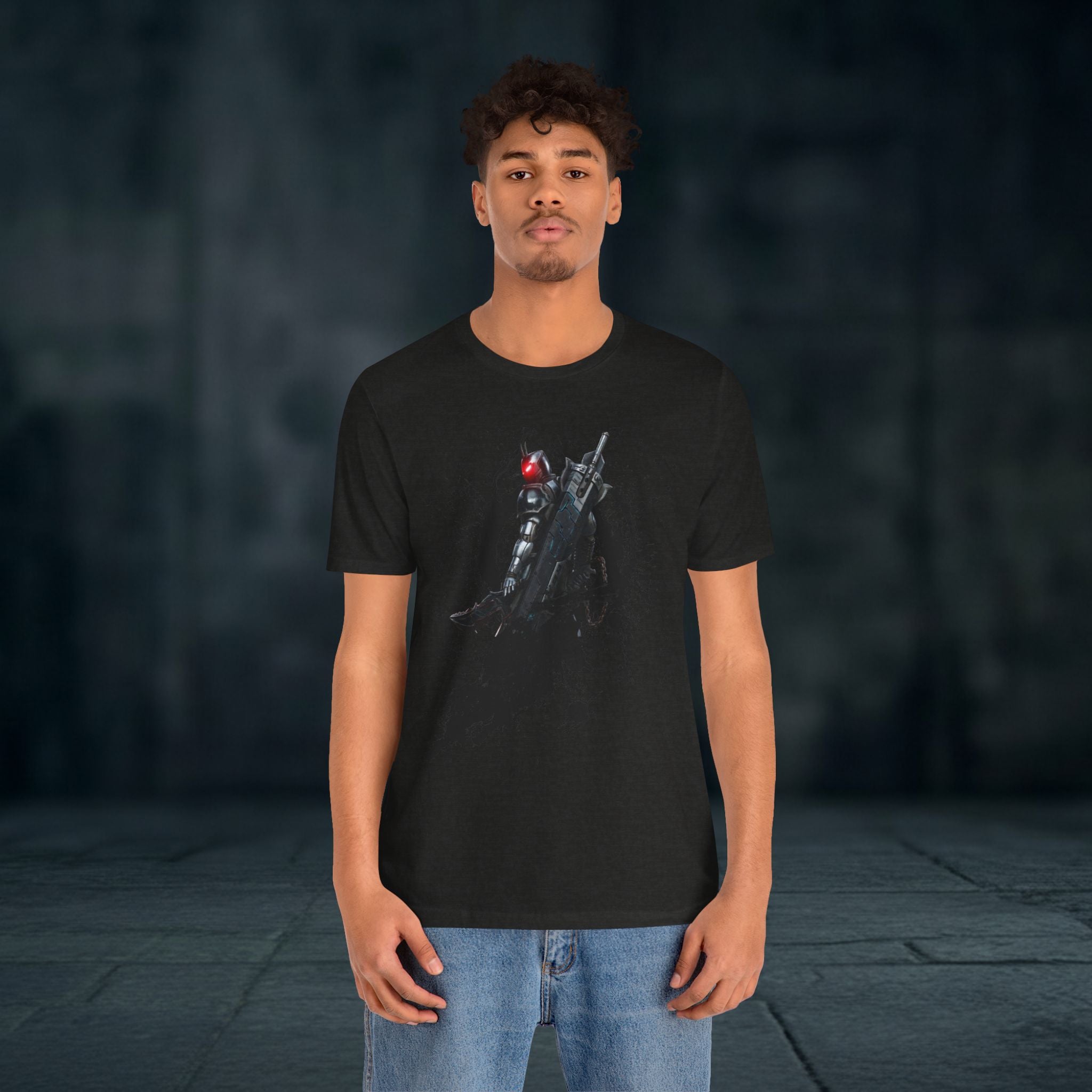Splatter Noir Rifle Tee — Graphic Military Weapon Shirt