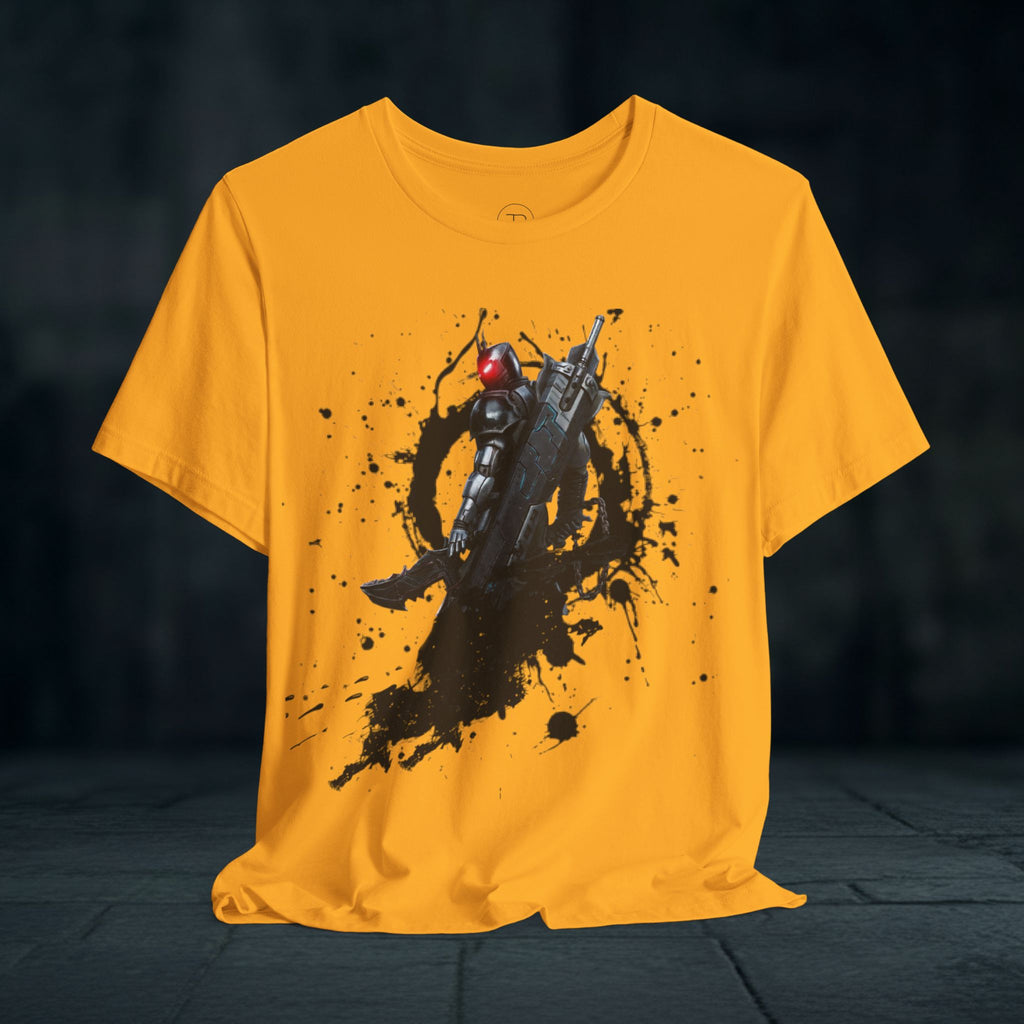 Splatter Noir Rifle Tee — Graphic Military Weapon Shirt