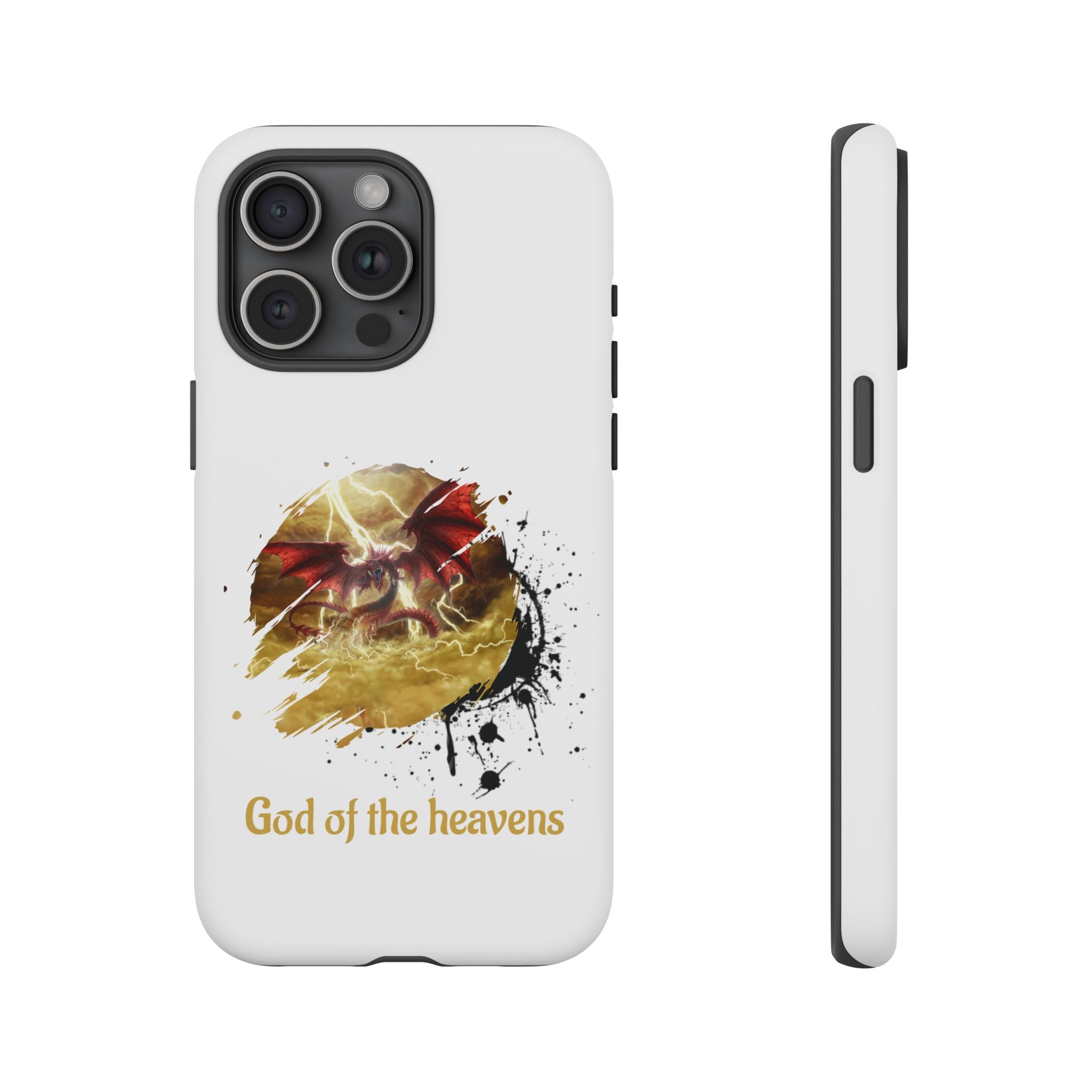Gold Dragon Phone Case — Tough Protective Phone Case with Lightning Brush Art - slifer the sky dragon