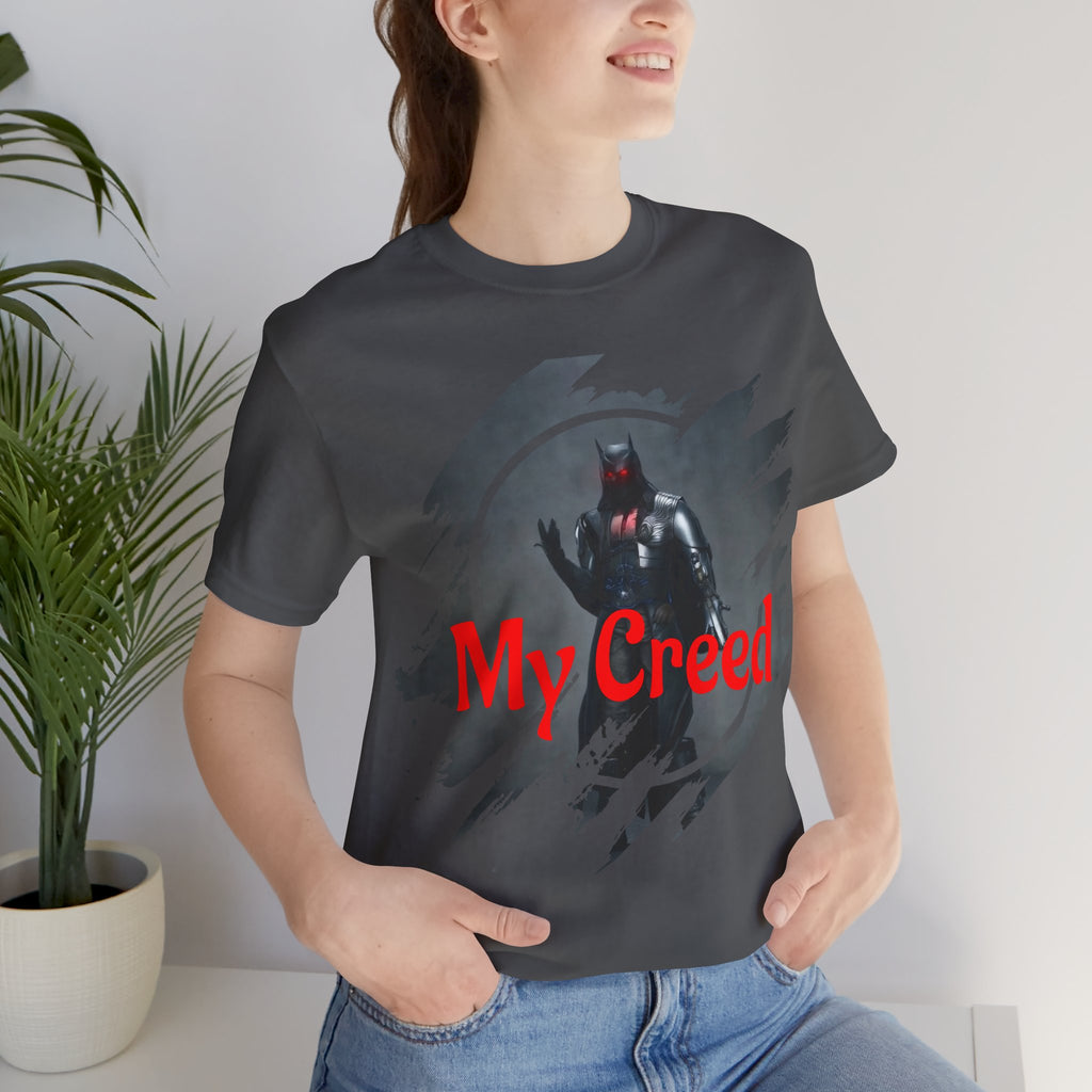 My Creed Graphic Tee — Dark Knight Sci‑Fi Illustration T‑Shirt