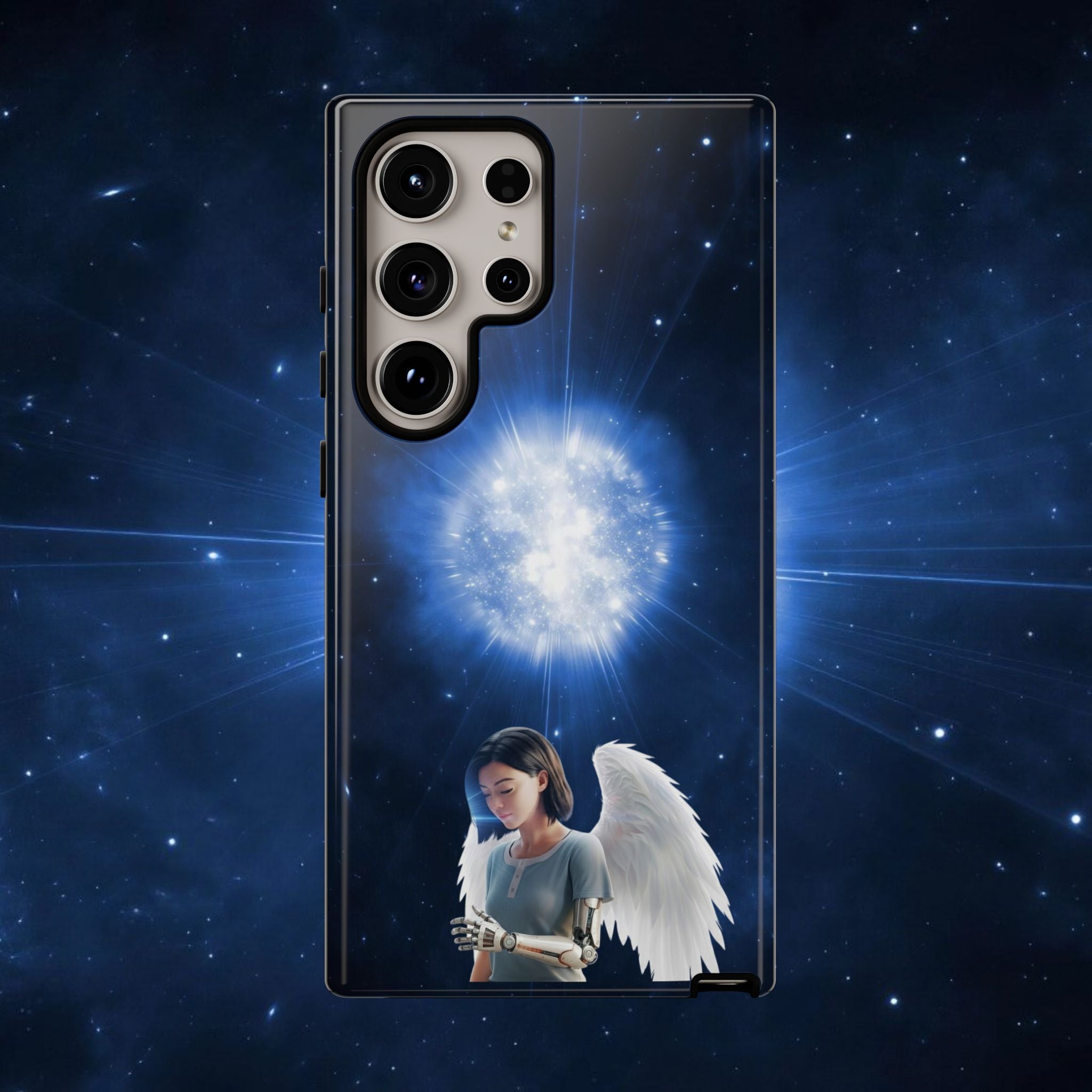Angel Wings Galaxy Phone Case — Cosmic Light Protective Case ALITA BATTLE ANGEL