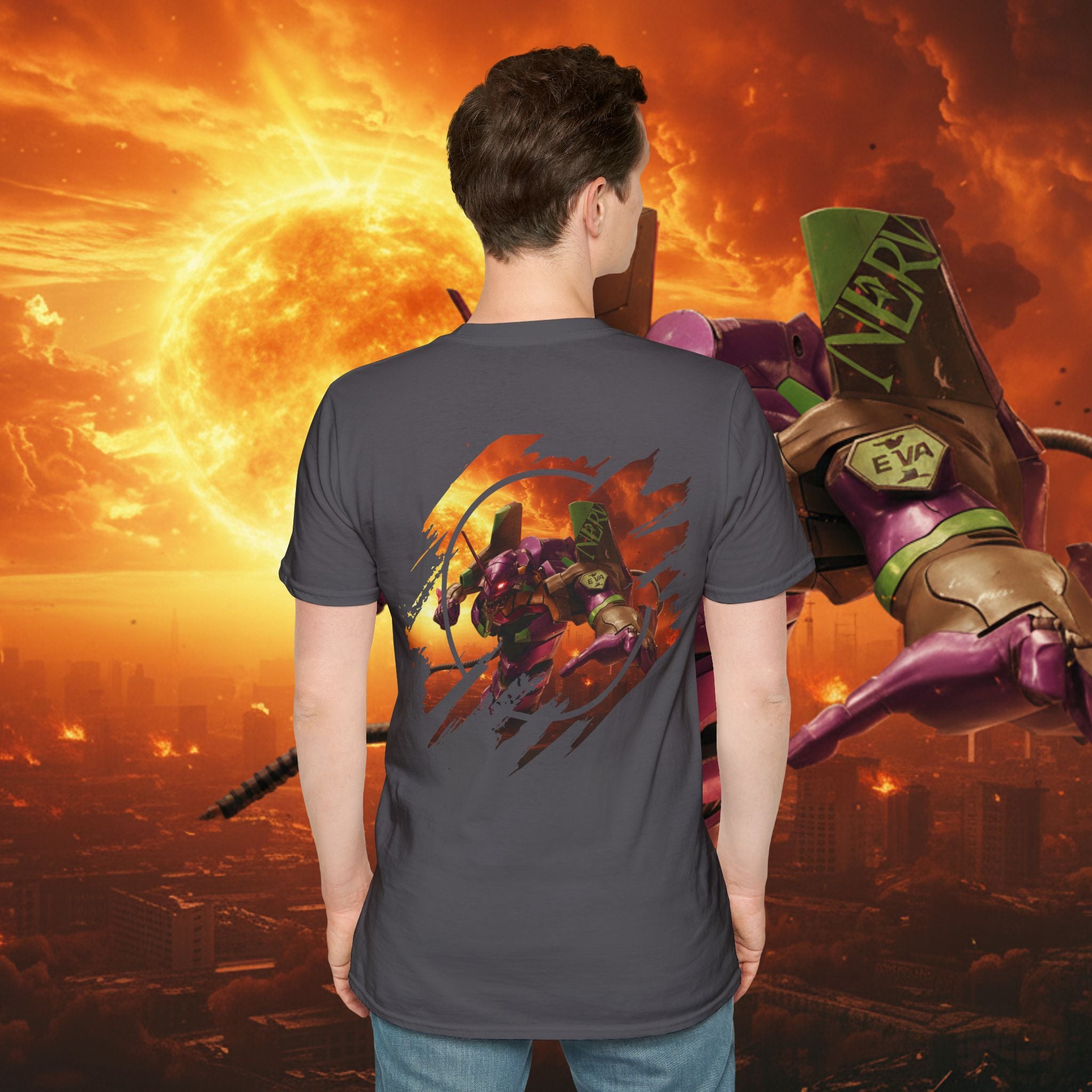 Only One Hit T-Shirt — Gamer Mech Battle Tee - EVA 1 - Neon Genesis Evangelion