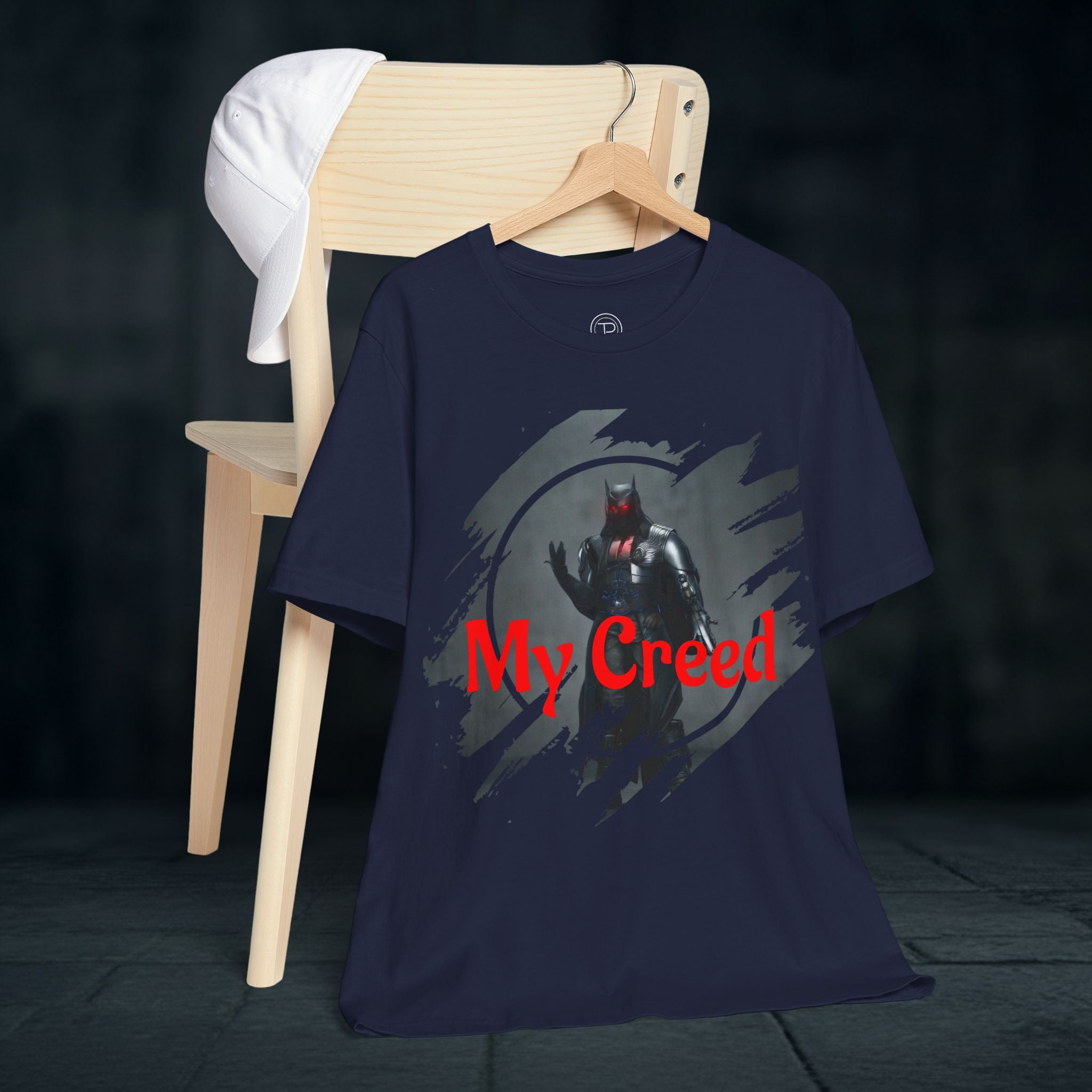 My Creed Graphic Tee — Dark Knight Sci‑Fi Illustration T‑Shirt