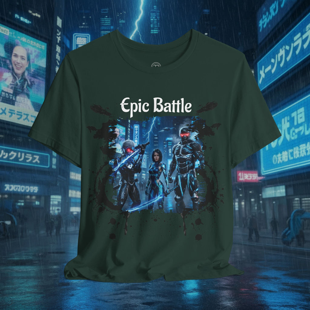 Epic Battle Tee — Sci‑Fi Gamer Graphic T-Shirt - Battle Suits