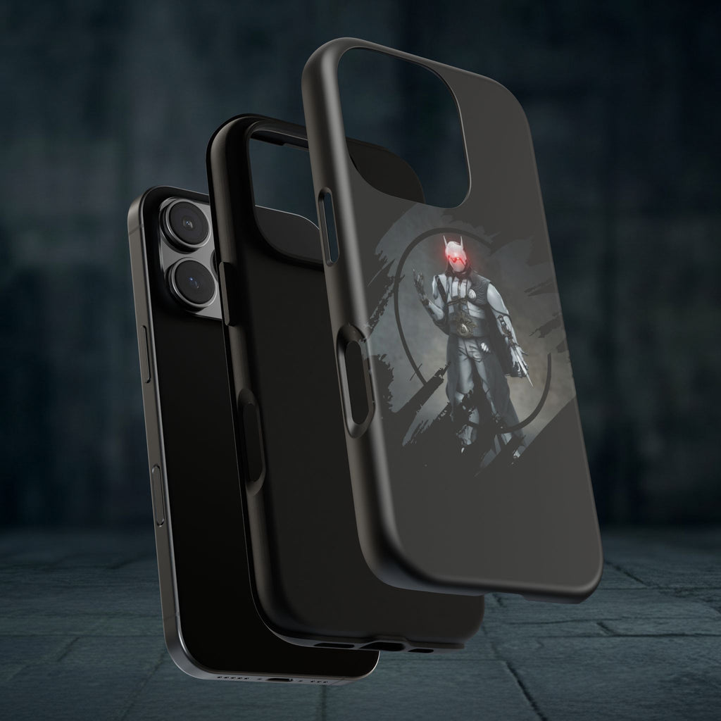 Galaxy Warrior Tough Phone Case — Dark Sci‑Fi Armor with Red Helm
