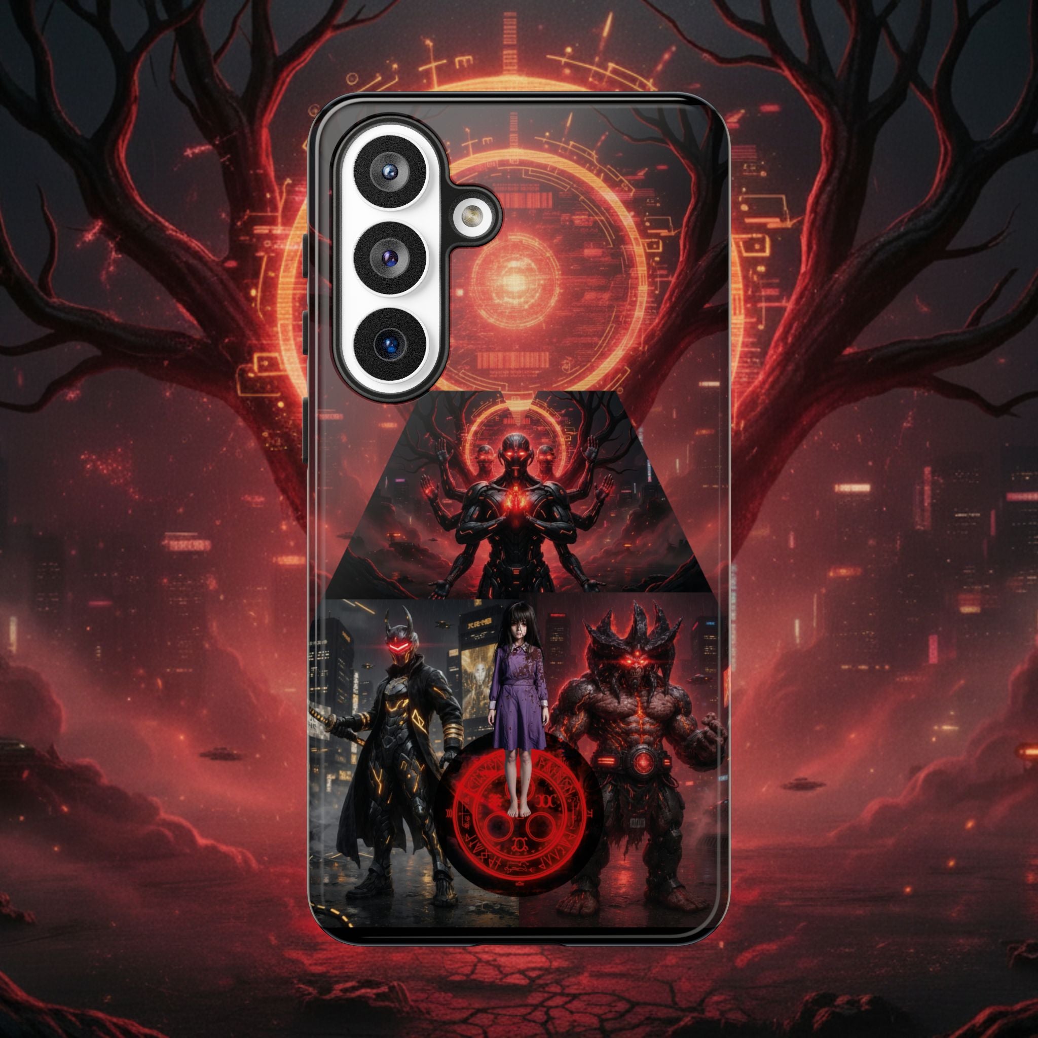 Demonic Guardians Phone Case — Red Occult Sigil Urban Fantasy iPhone Cover