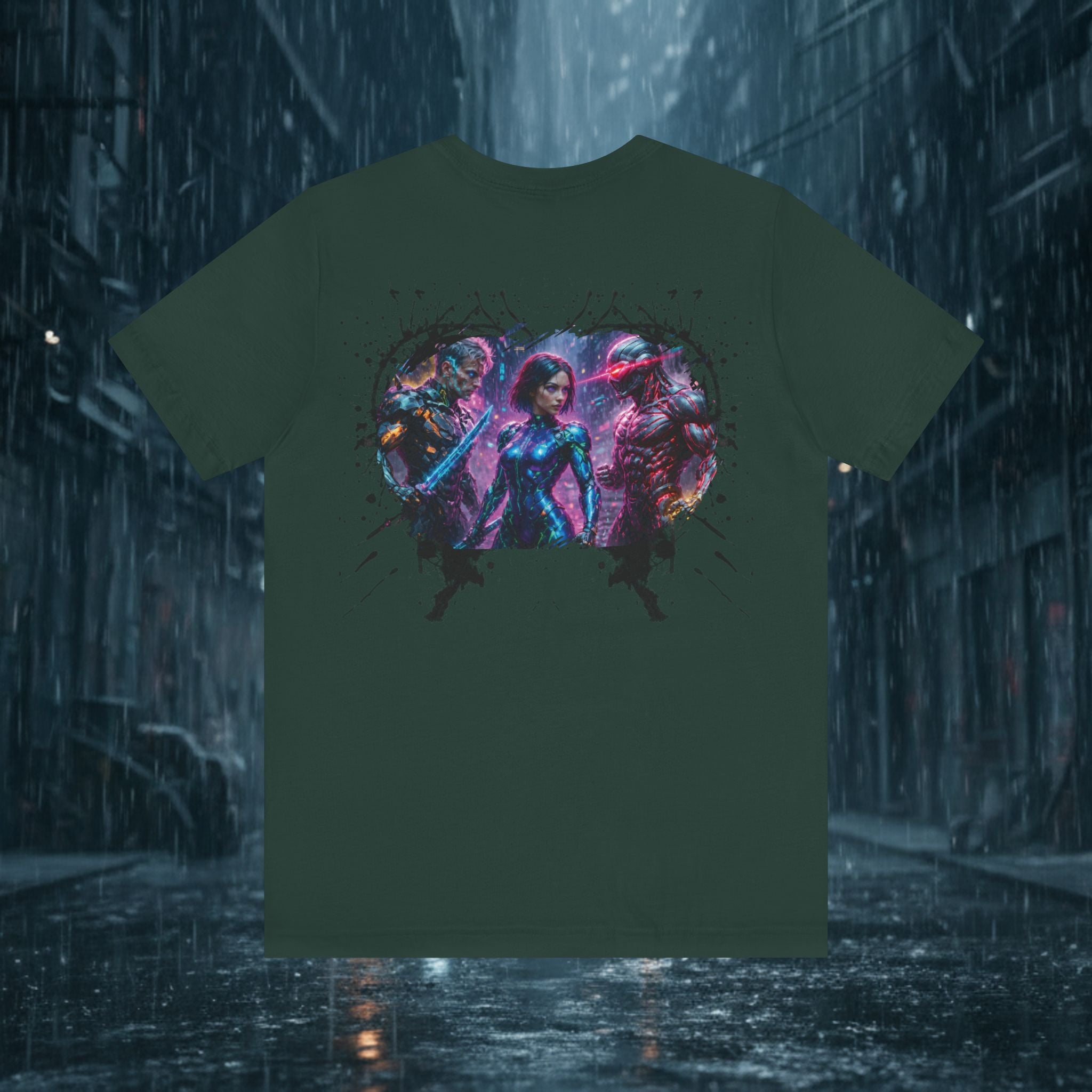 T-Shirt — "Big Family Reunion" Sci‑Fi Character Heart Graphic Tee - Battle Suits