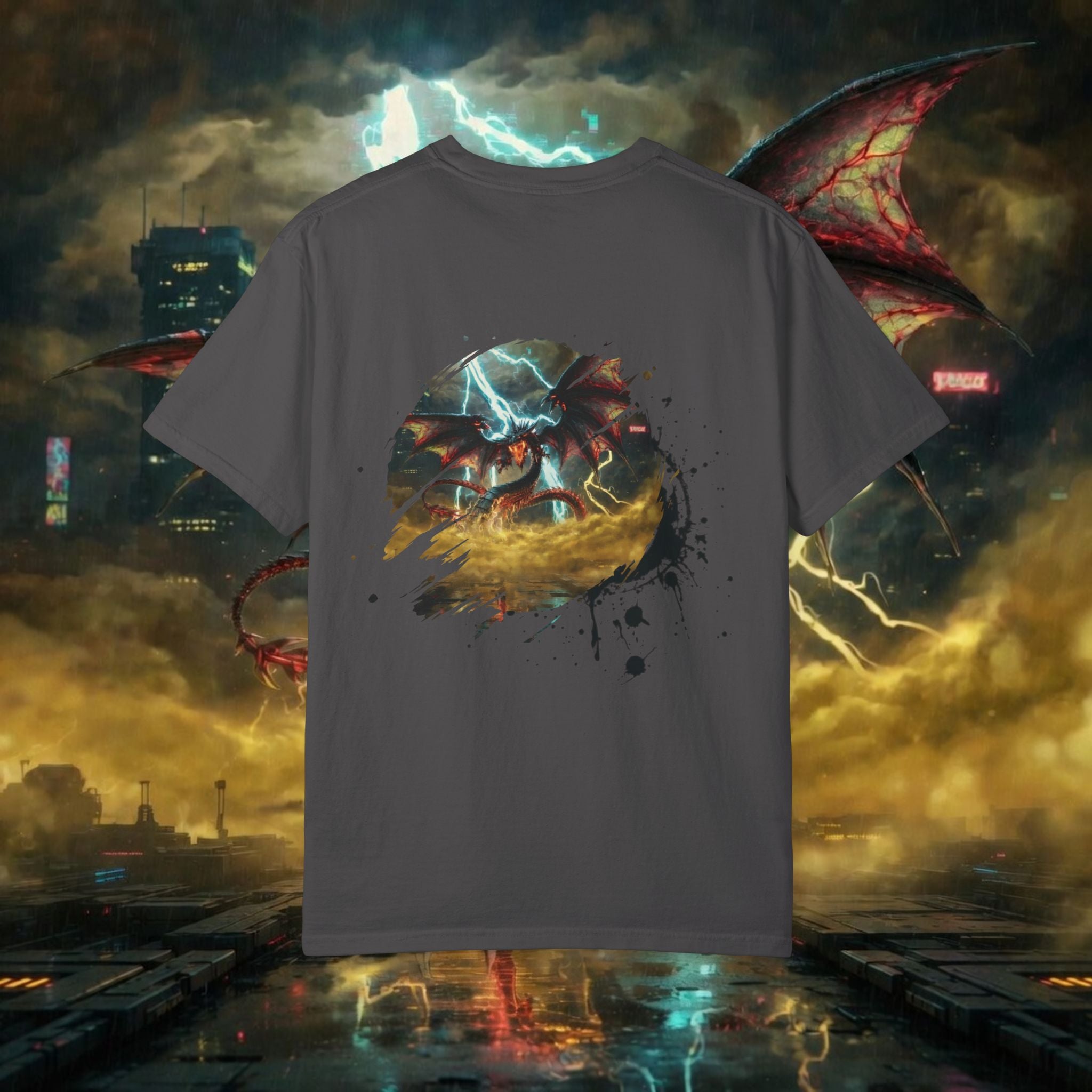 God of the Heavens T-Shirt — Mythic Storm Graphic Tee - slifer the sky dragon