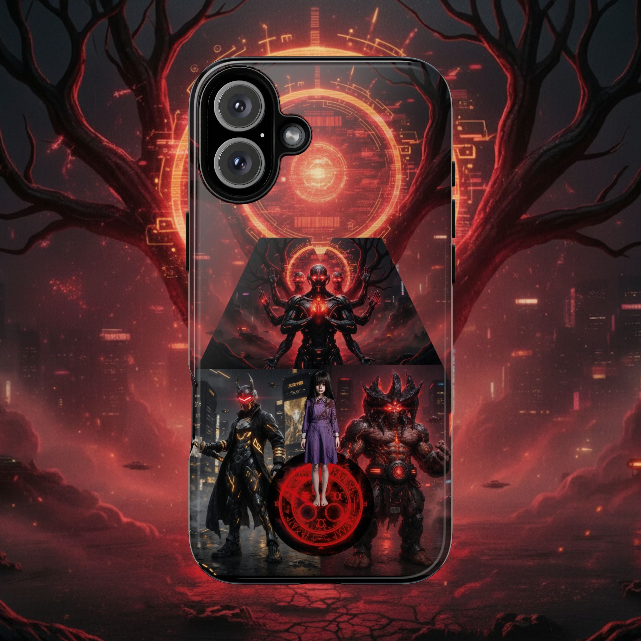 Demonic Guardians Phone Case — Red Occult Sigil Urban Fantasy iPhone Cover