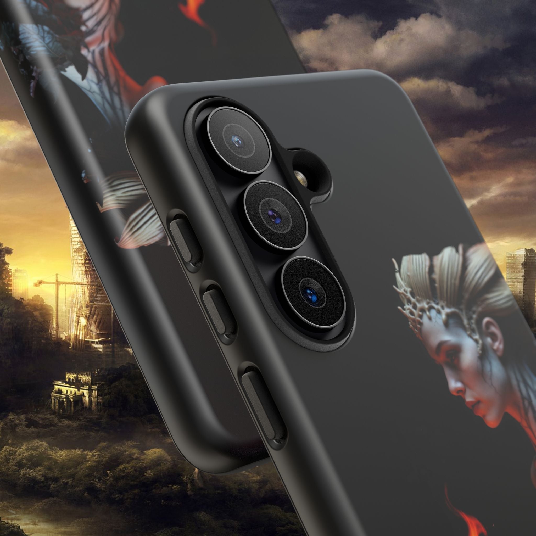 Fire Queen Phone Case — Dark Fantasy iPhone Armor - Alexia Ashford Side Face