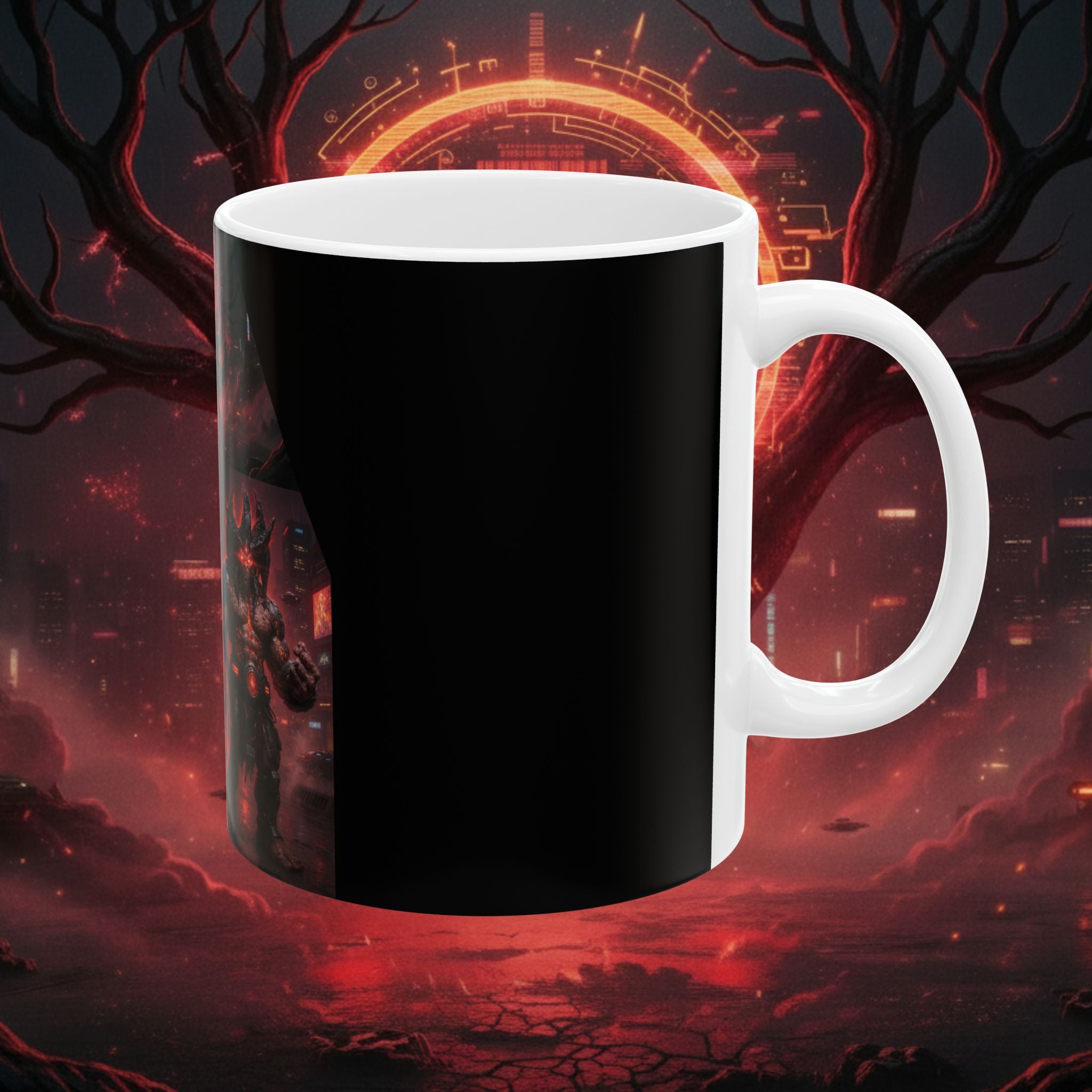 Dark Fantasy Demon Trio Ceramic Mug — Gothic Anime Horror Coffee Cup (11oz/15oz)