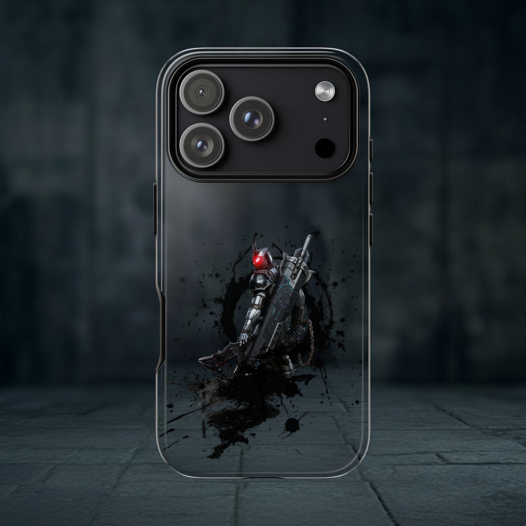 Tough Cases: Dark Cyber Soldier Phone Case — Rugged Sci‑Fi Armor Design