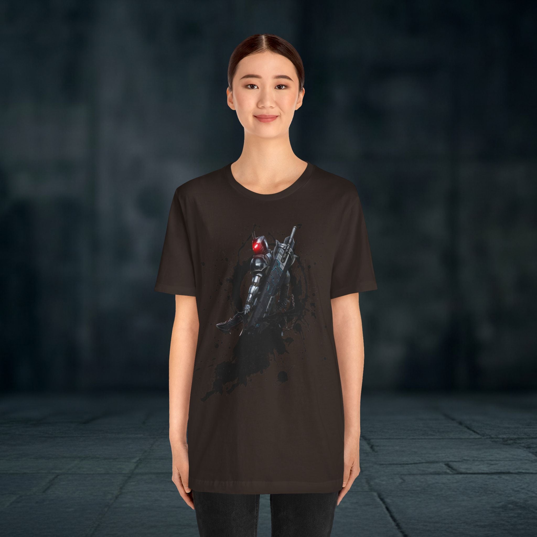 Splatter Noir Rifle Tee — Graphic Military Weapon Shirt