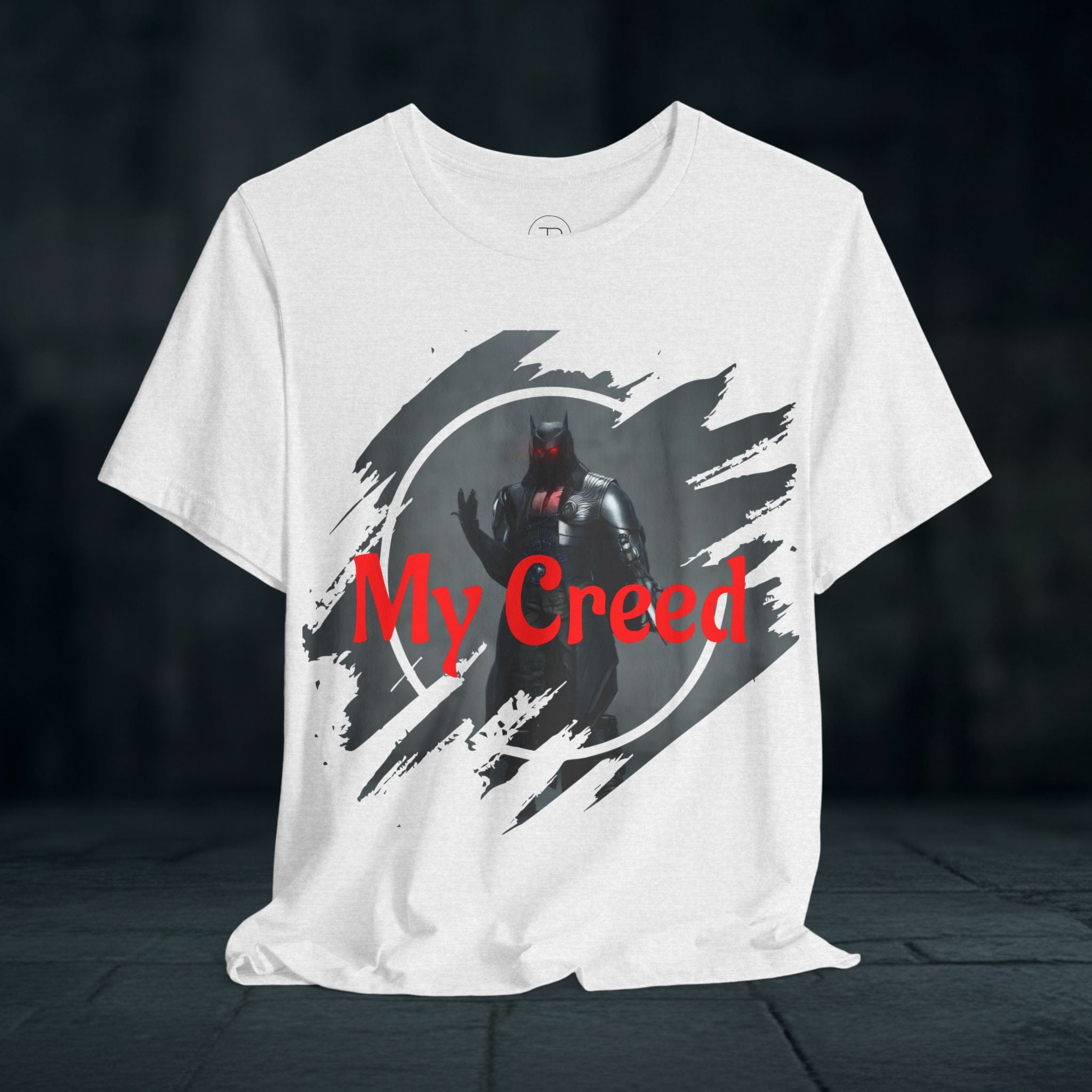 My Creed Graphic Tee — Dark Knight Sci‑Fi Illustration T‑Shirt