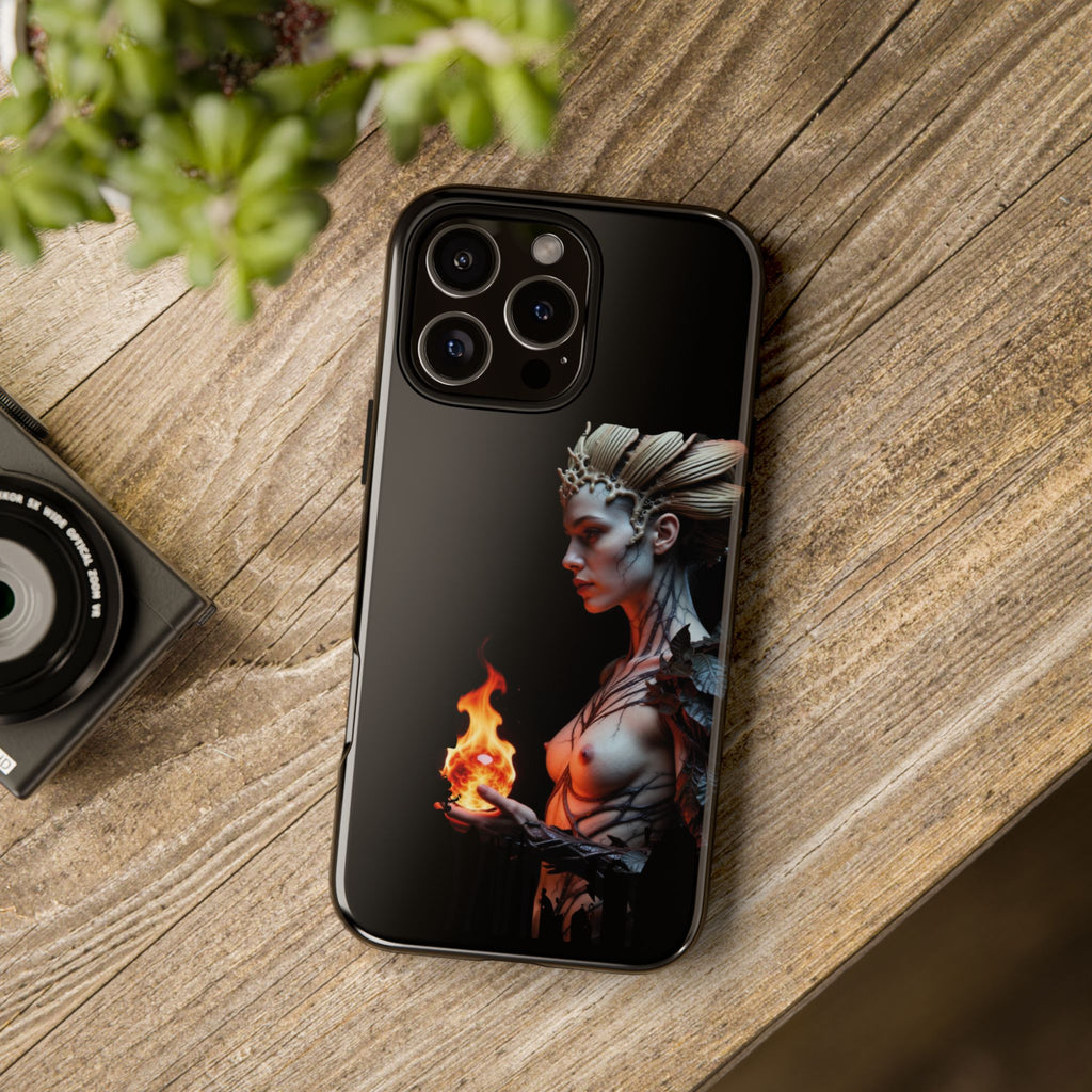 Fire Queen Phone Case — Dark Fantasy iPhone Armor - Alexia Ashford Side Face