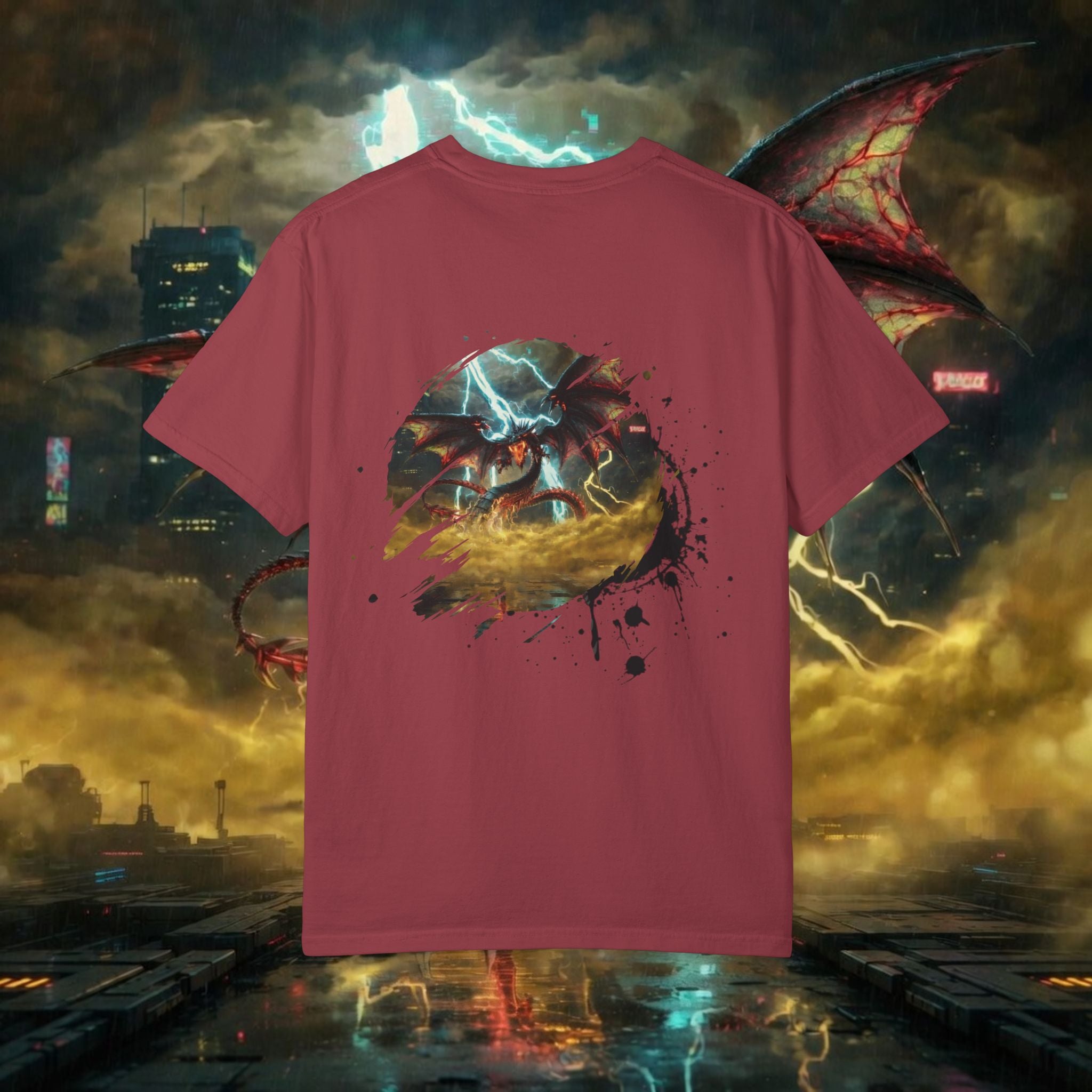God of the Heavens T-Shirt — Mythic Storm Graphic Tee - slifer the sky dragon