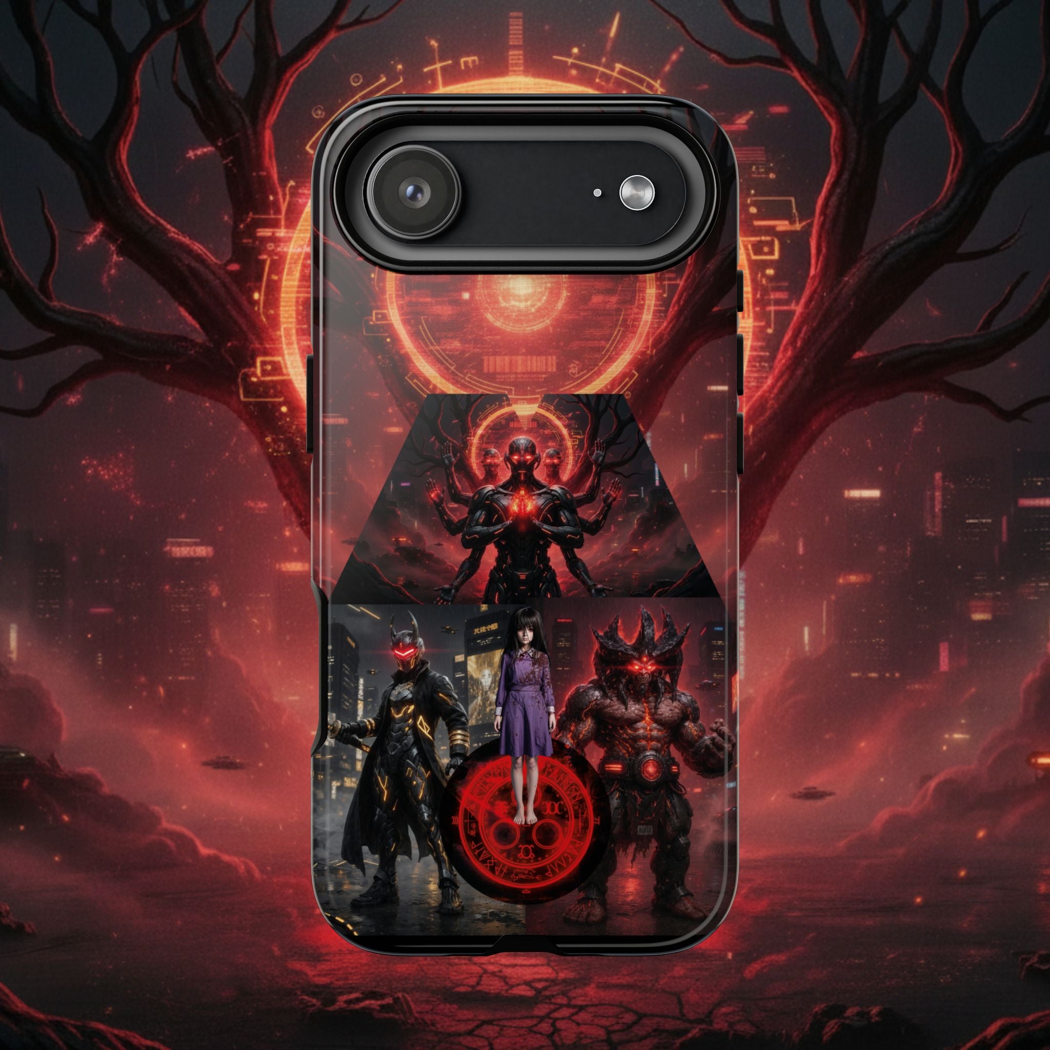 Demonic Guardians Phone Case — Red Occult Sigil Urban Fantasy iPhone Cover