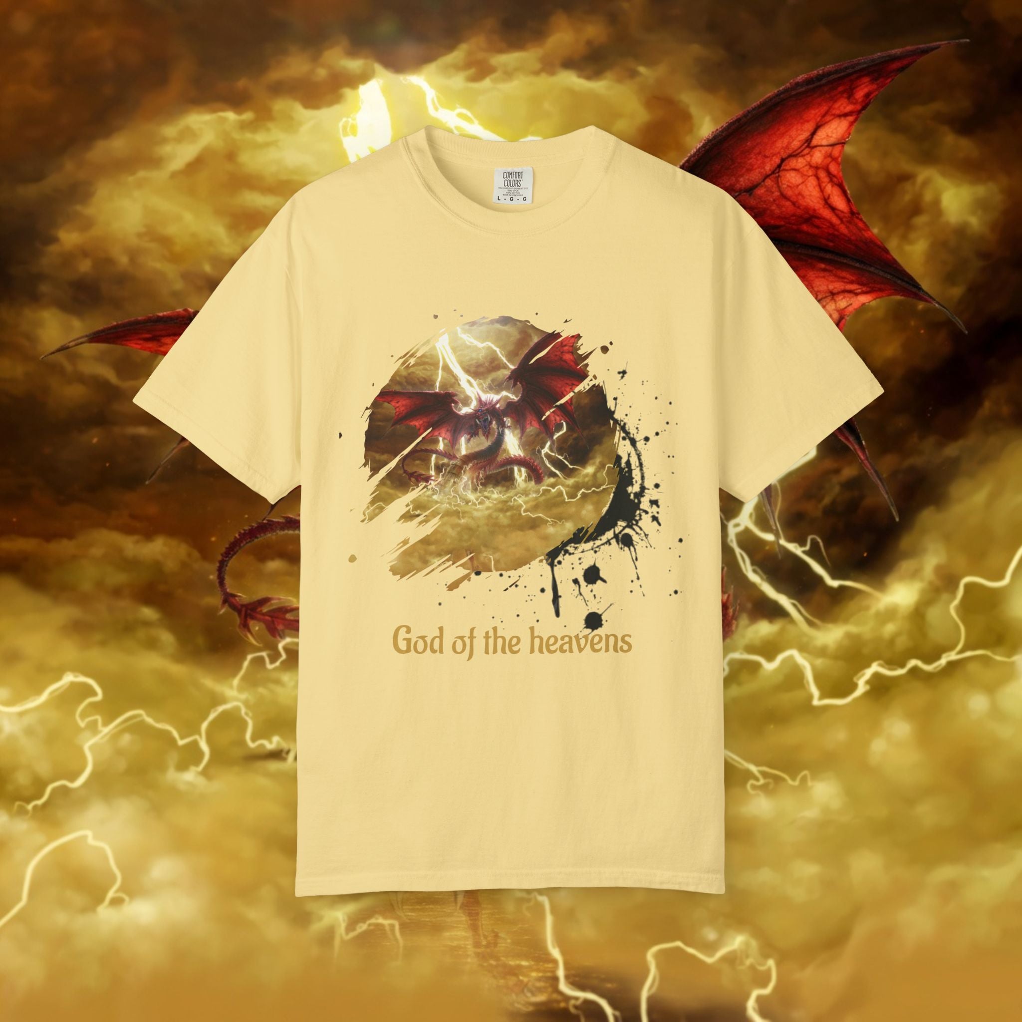 God of the Heavens T-Shirt — Mythic Storm Graphic Tee - slifer the sky dragon