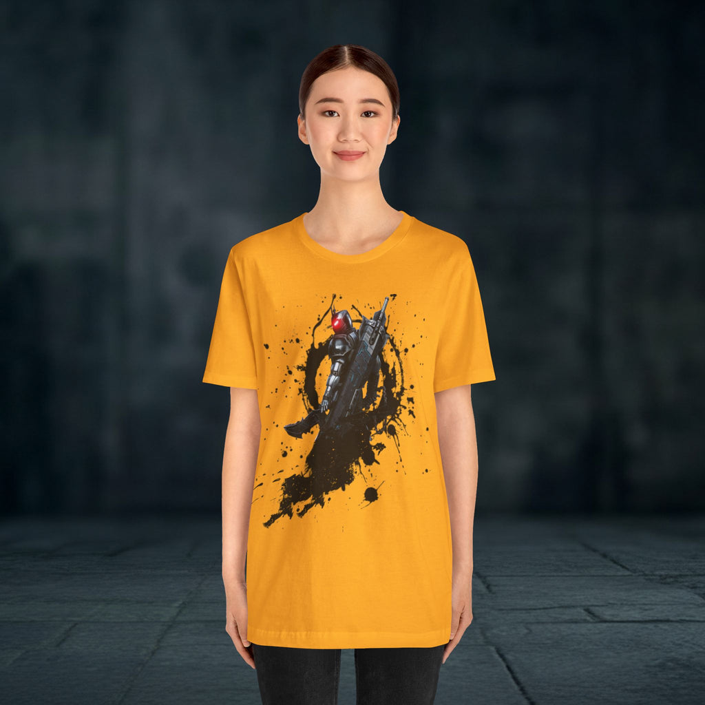 Splatter Noir Rifle Tee — Graphic Military Weapon Shirt