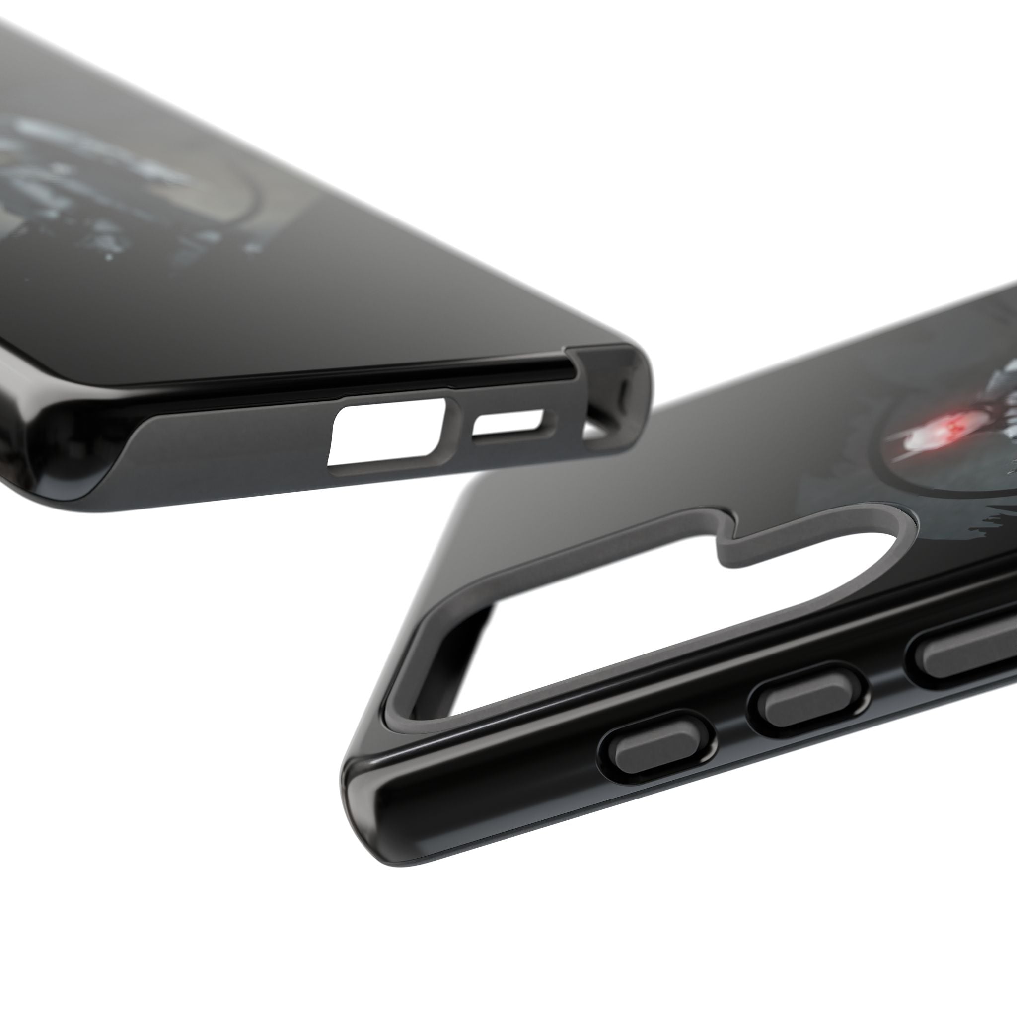 Galaxy Warrior Tough Phone Case — Dark Sci‑Fi Armor with Red Helm