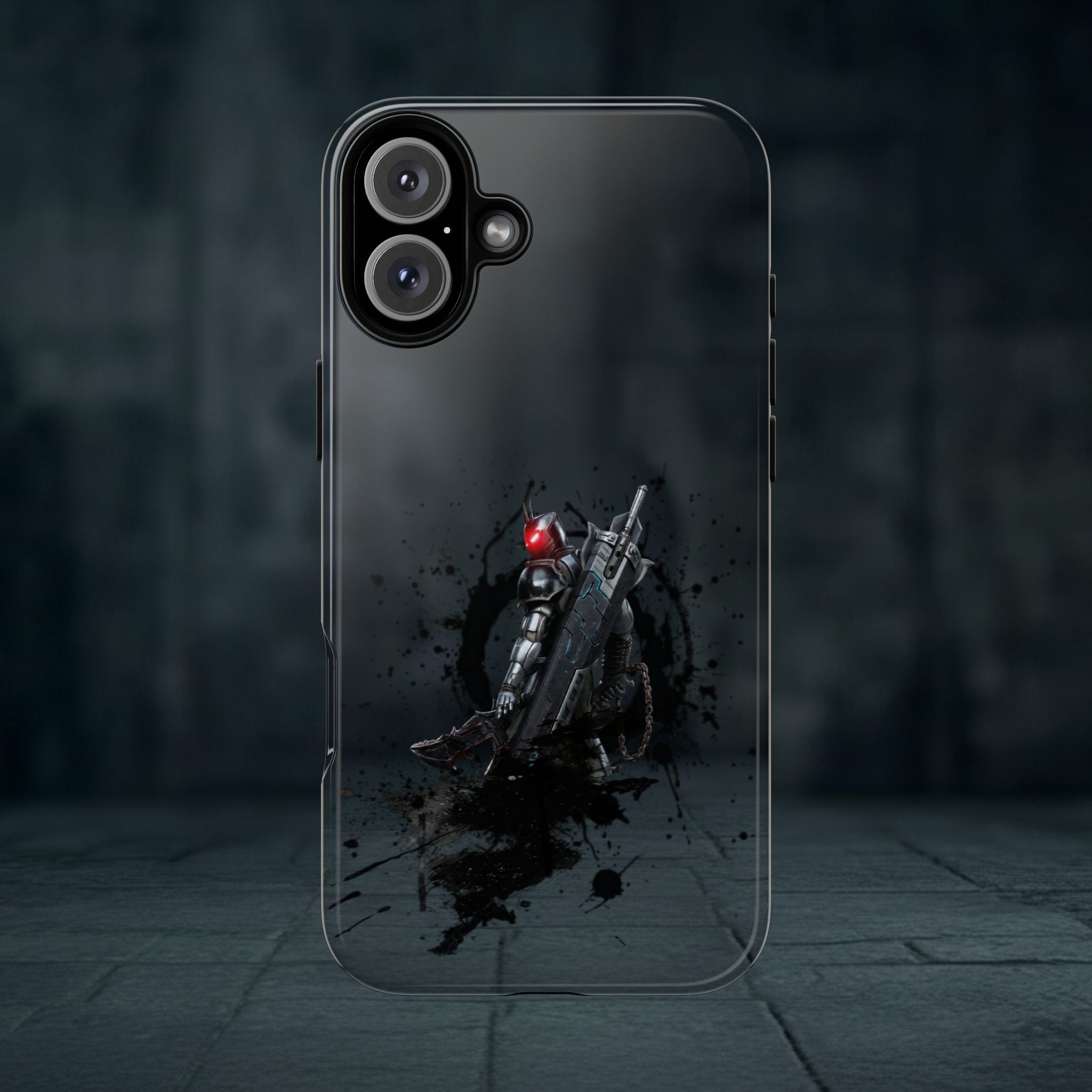 Tough Cases: Dark Cyber Soldier Phone Case — Rugged Sci‑Fi Armor Design