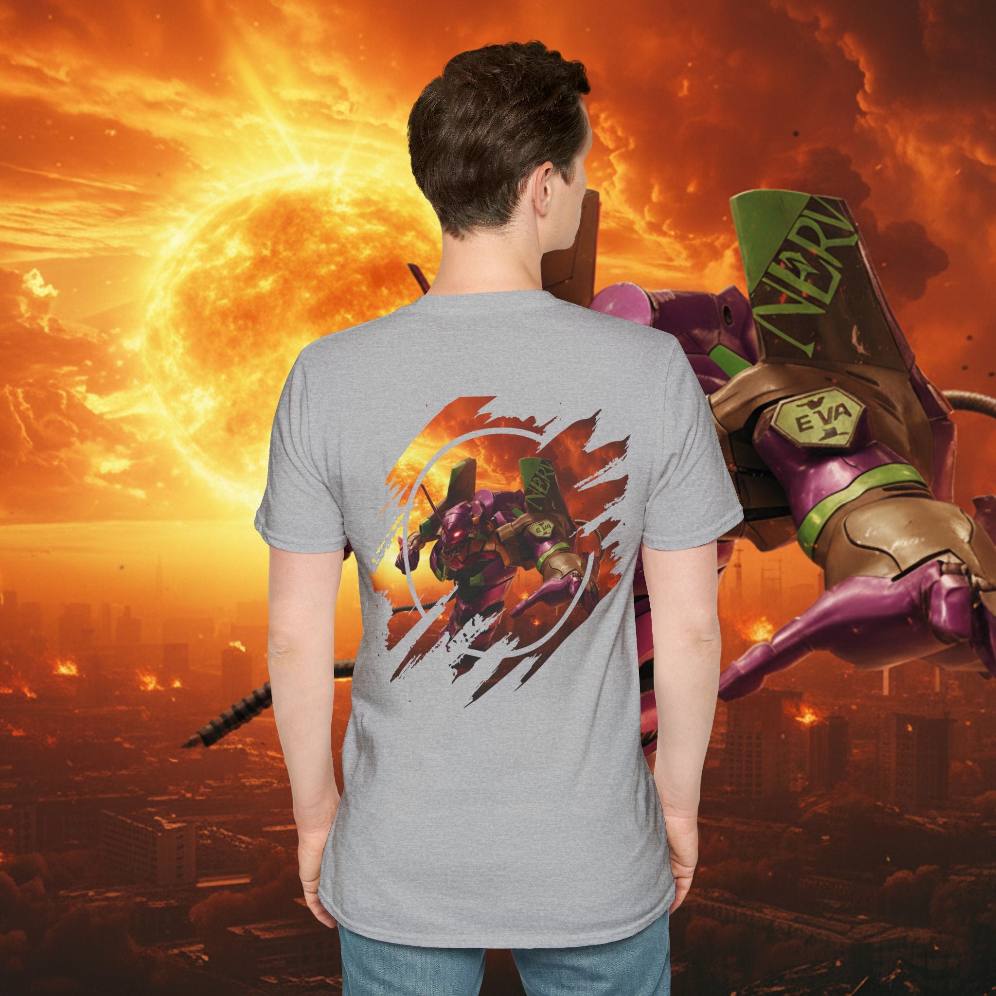 Only One Hit T-Shirt — Gamer Mech Battle Tee - EVA 1 - Neon Genesis Evangelion