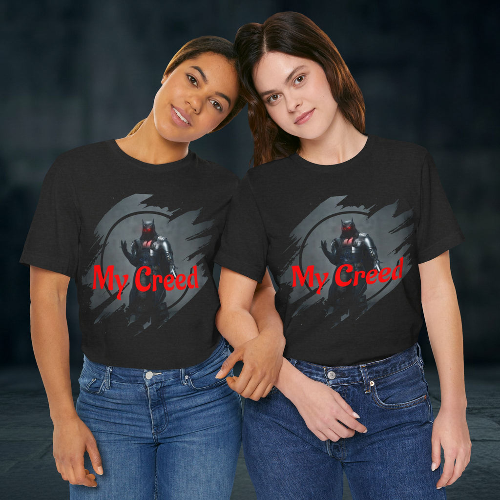 My Creed Graphic Tee — Dark Knight Sci‑Fi Illustration T‑Shirt