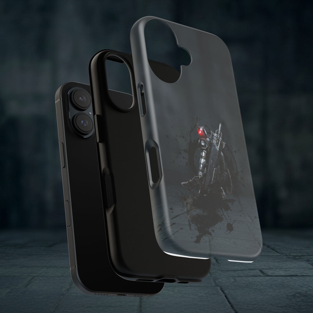 Tough Cases: Dark Cyber Soldier Phone Case — Rugged Sci‑Fi Armor Design