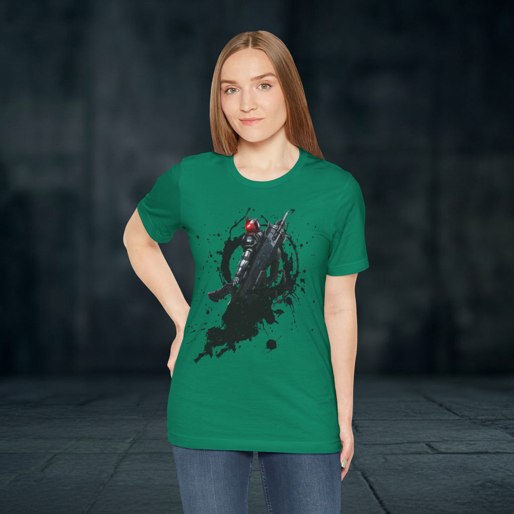 Splatter Noir Rifle Tee — Graphic Military Weapon Shirt