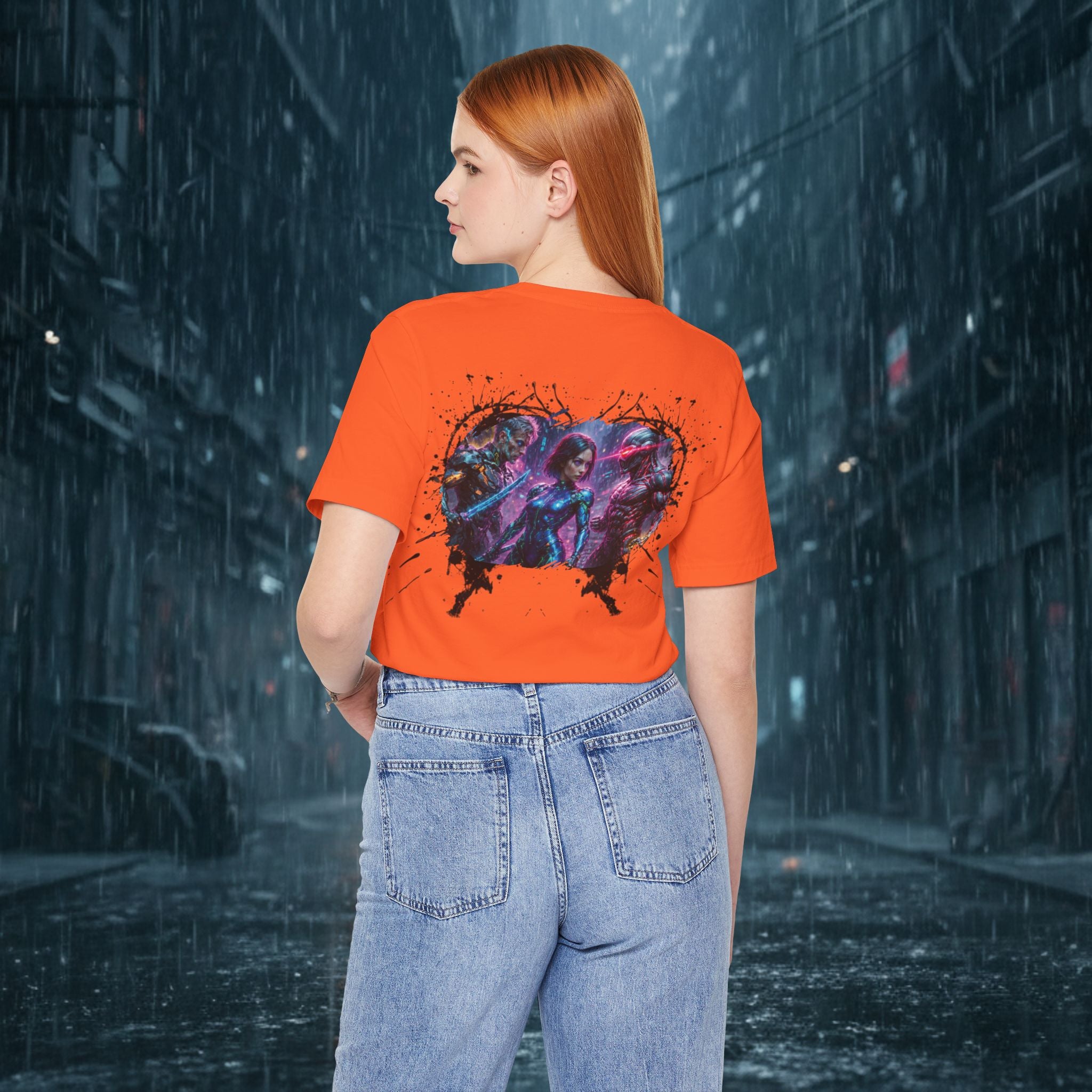 T-Shirt — "Big Family Reunion" Sci‑Fi Character Heart Graphic Tee - Battle Suits