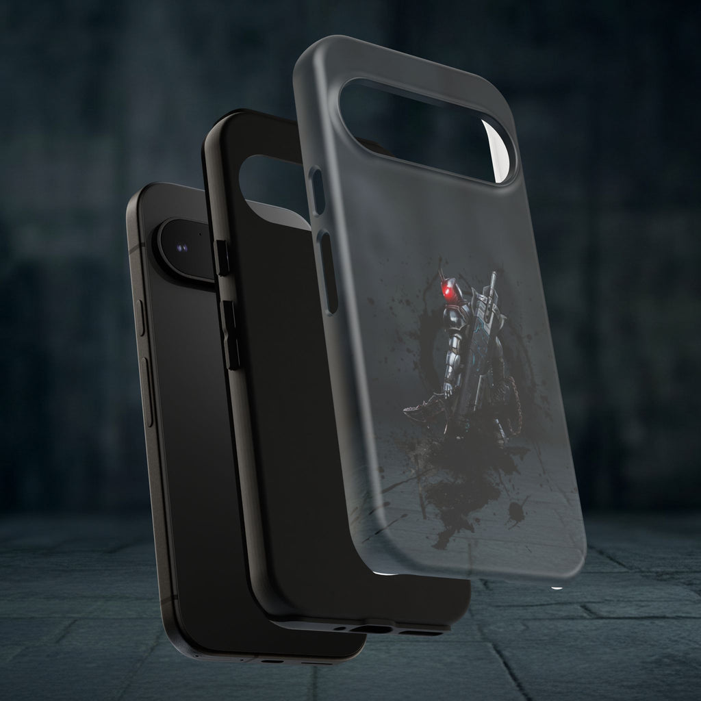 Tough Cases: Dark Cyber Soldier Phone Case — Rugged Sci‑Fi Armor Design