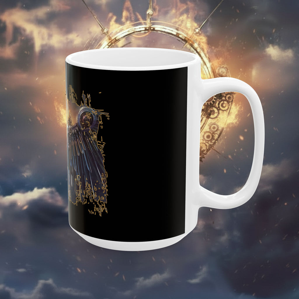 Angel Warrior Ceramic Mug — Gothic Halo Fantasy Coffee Cup (11oz, 15oz) - Alita Battle Angel Two Wings