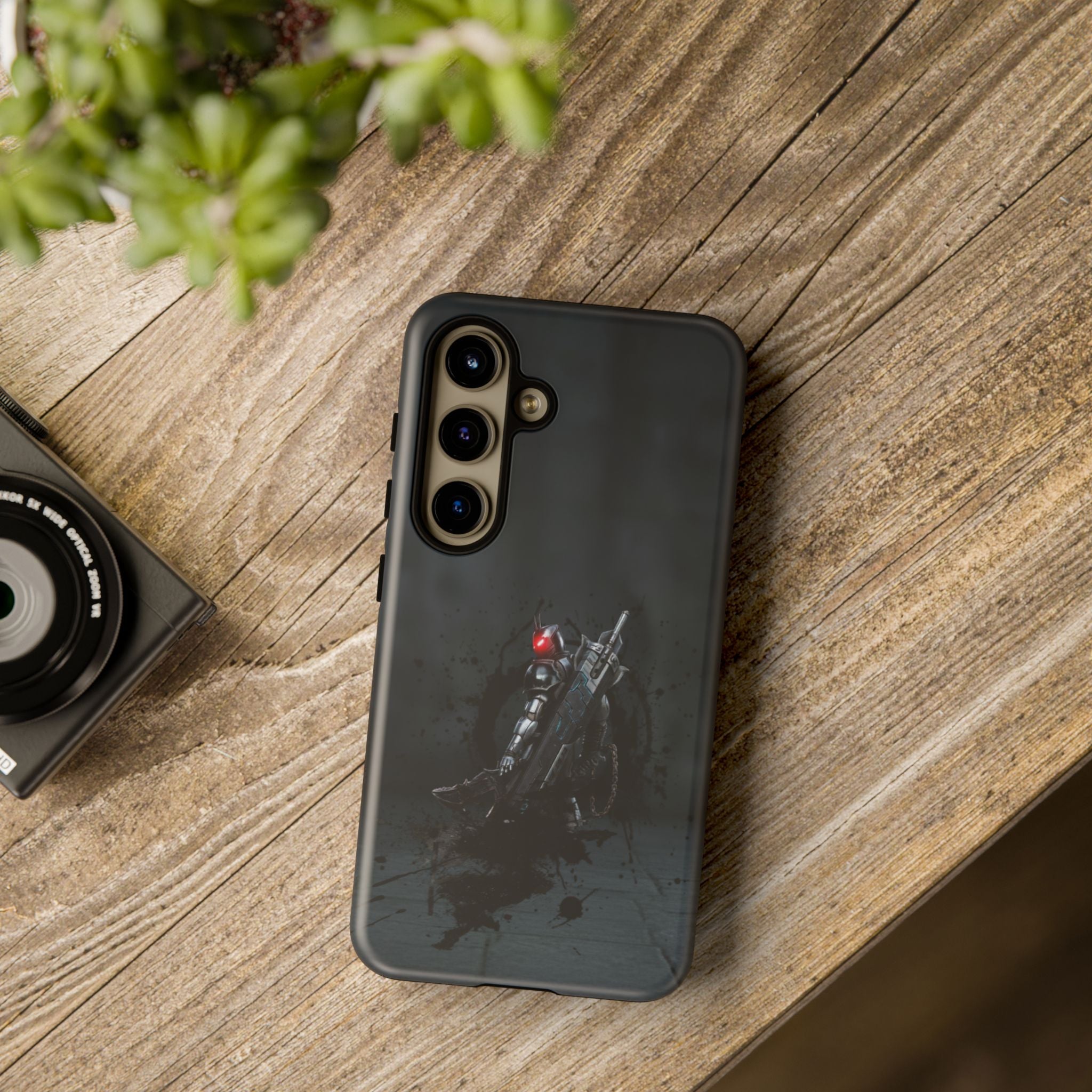 Tough Cases: Dark Cyber Soldier Phone Case — Rugged Sci‑Fi Armor Design