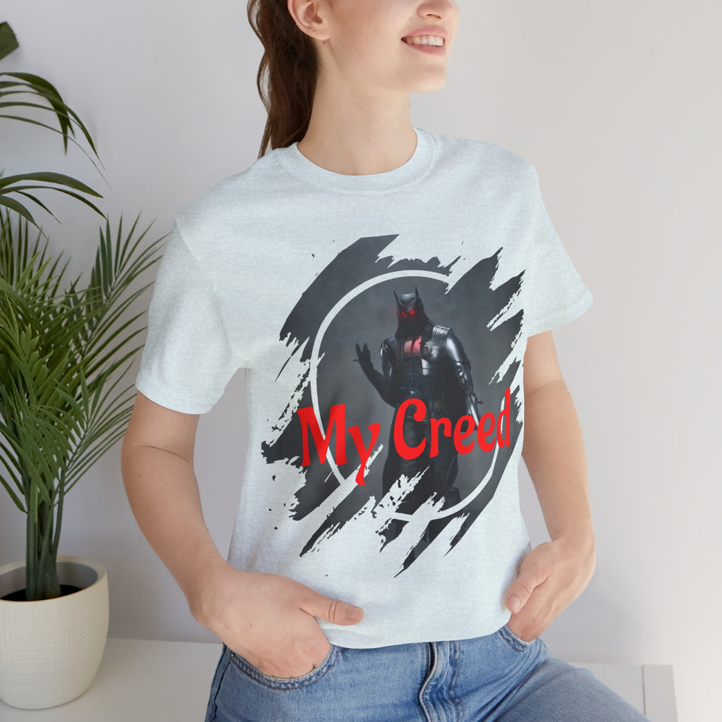 My Creed Graphic Tee — Dark Knight Sci‑Fi Illustration T‑Shirt